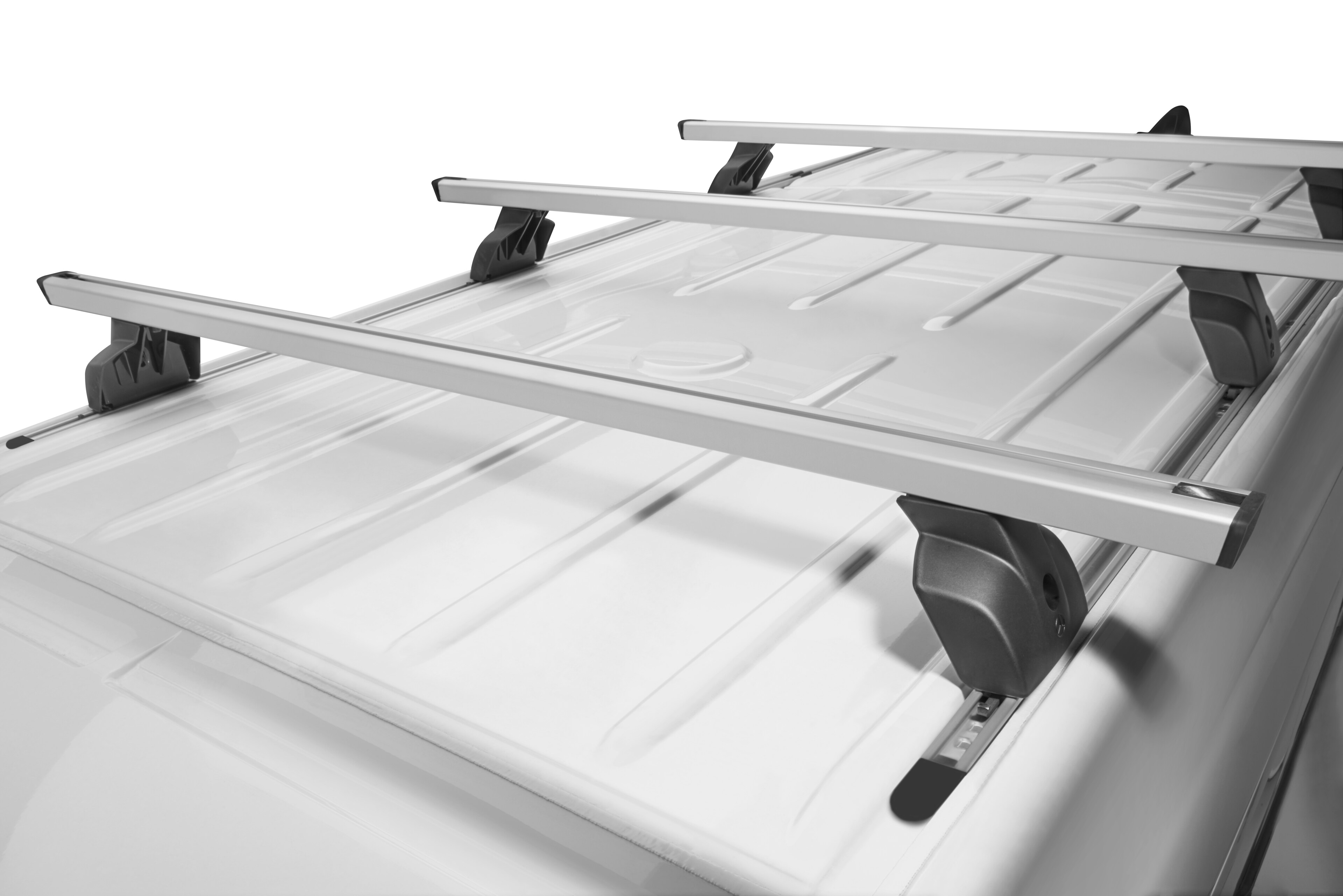 Basic carrier rack, three cross-bars - Aluminium / Steel, silver-coloured / black