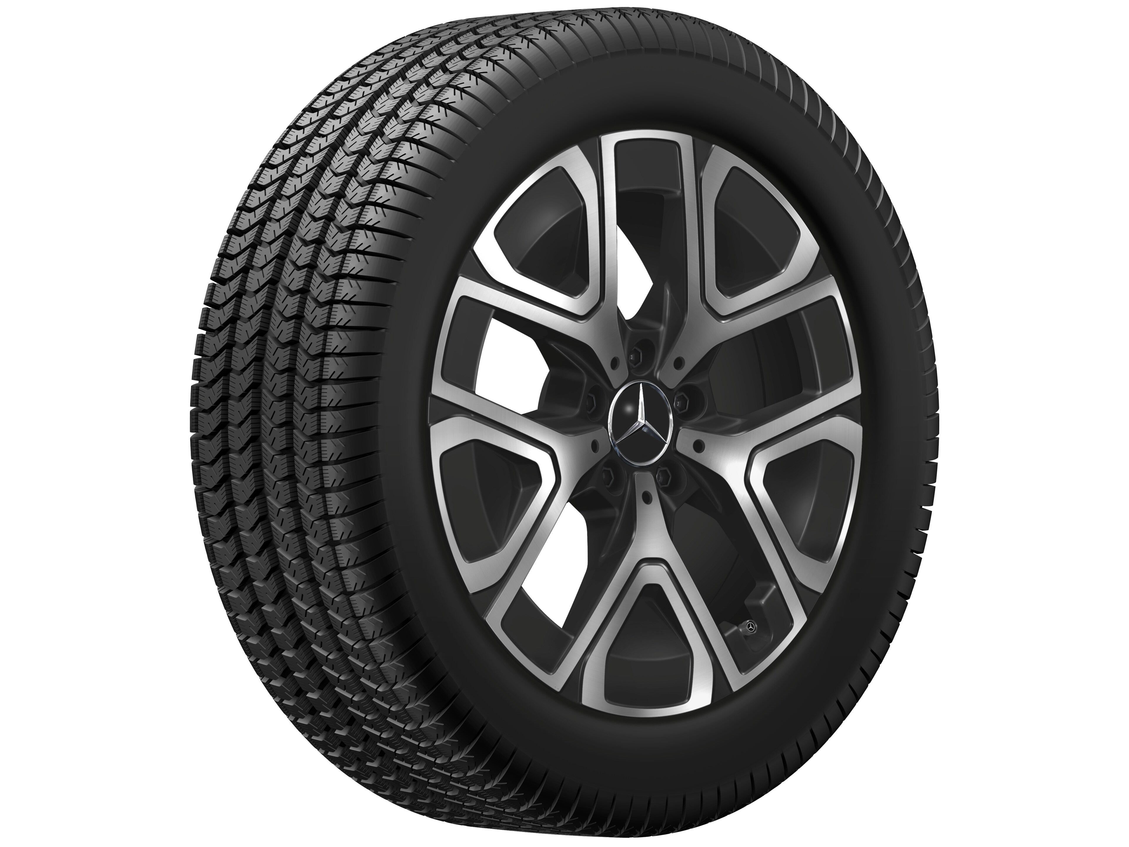 5-twin-spoke wheel, Aero, 45.7 cm (18-inch) - 7 J x 18 ET 46,6, black, high-sheen