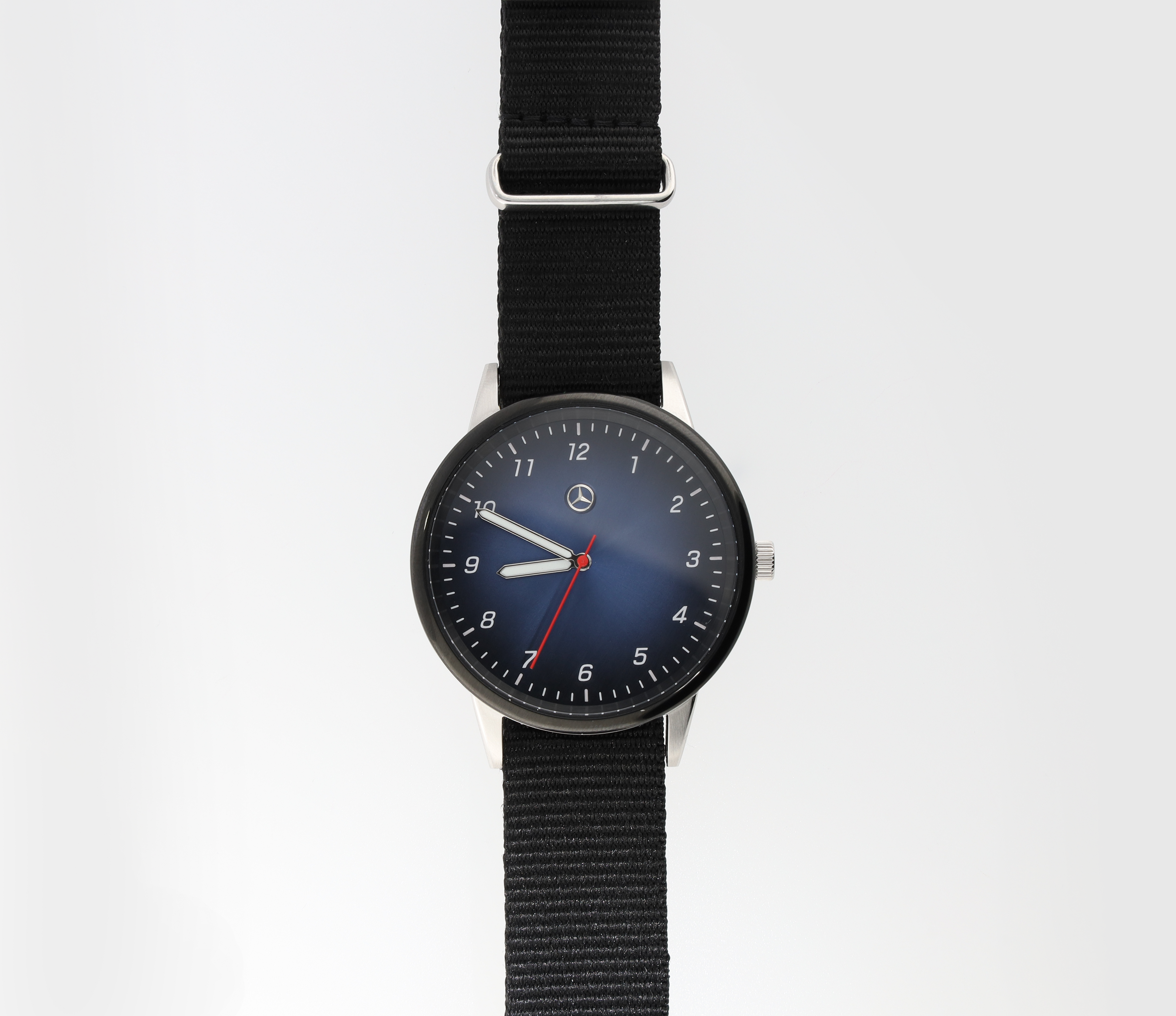 Armbanduhr Herren - schwarz / blau / silberfarben, Edelstahl / Nylon