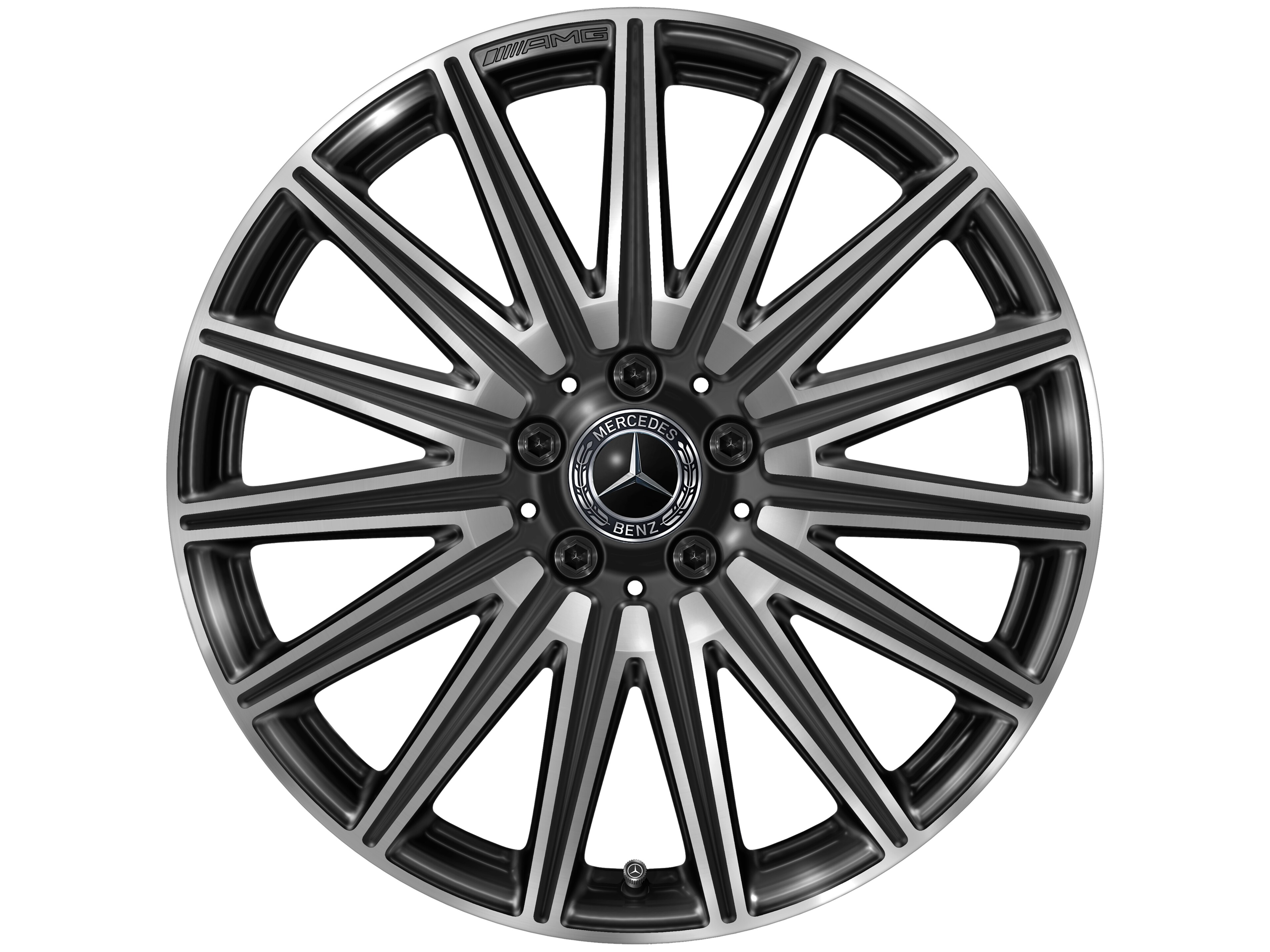 AMG light-alloy wheel, in multi-spoke design, 53.3 cm (21-inch), tinted clearcoat - 8 J x 21 ET 25,2, black, high-sheen