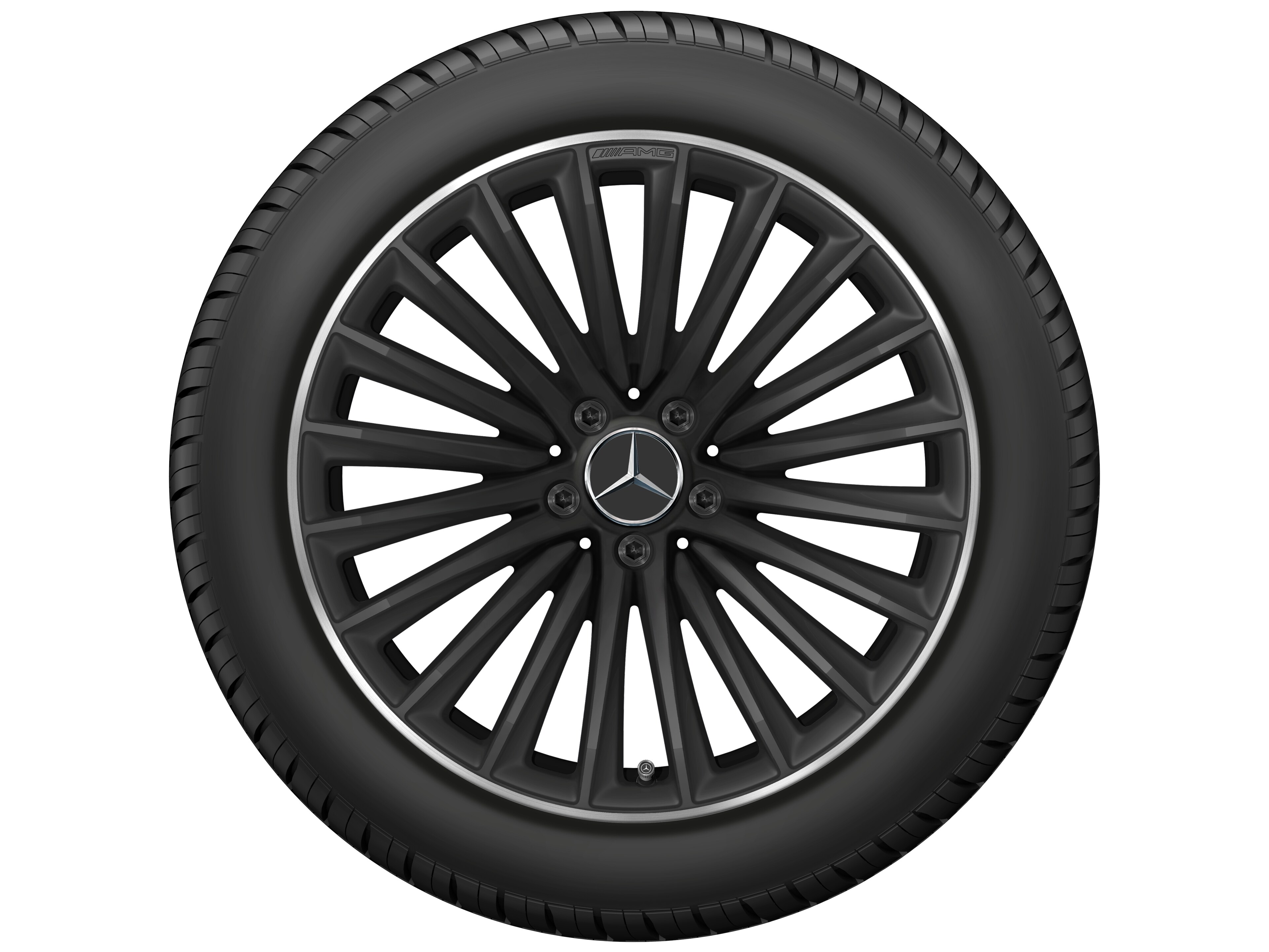AMG multi-spoke wheel, 48.3 cm (19-inch) - 11 J x 19 ET 60,5, matt black, high-sheen rim flange