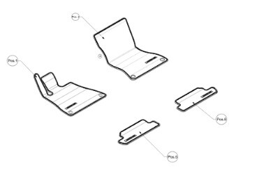 AMG velour floor mats, Set, Set of 4, With AMG web logo - LHD