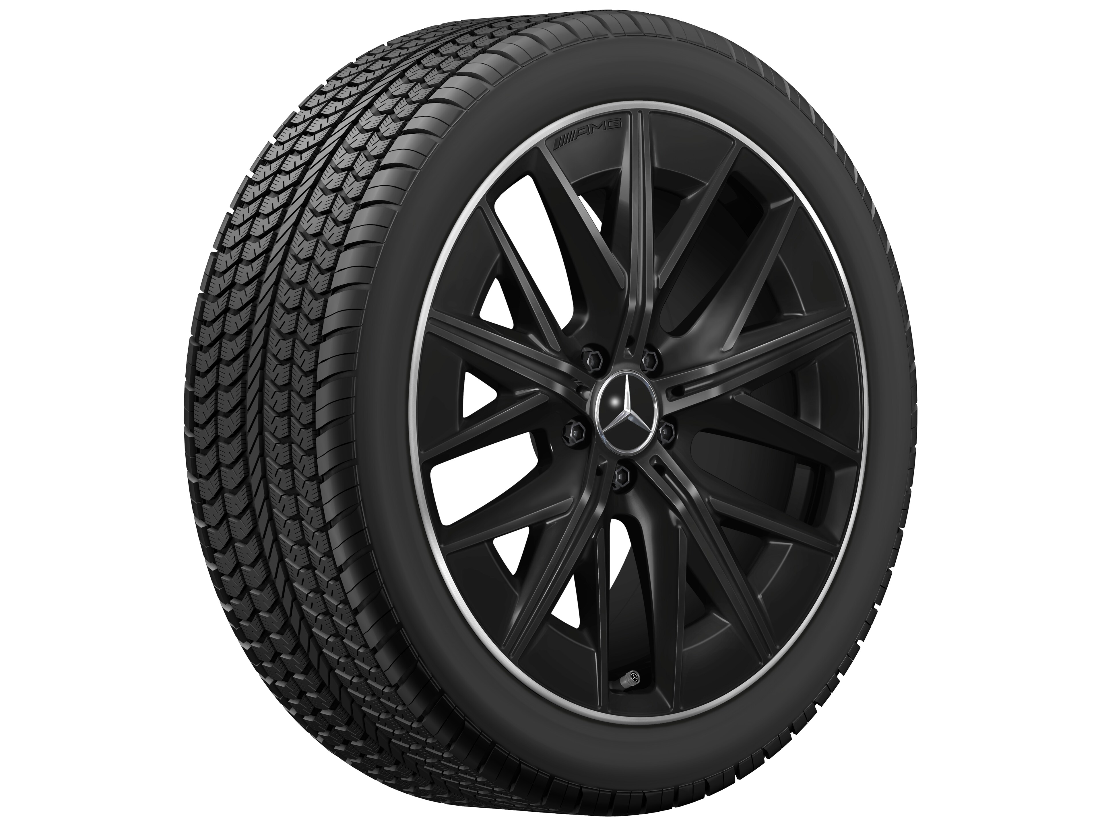 AMG light-alloy wheel, in multi-spoke design, 50.8 cm (20-inch), High-sheen rim flange, aerodynamically optimized - 9 J x 20 ET 60,8, black, high-sheen rim flange
