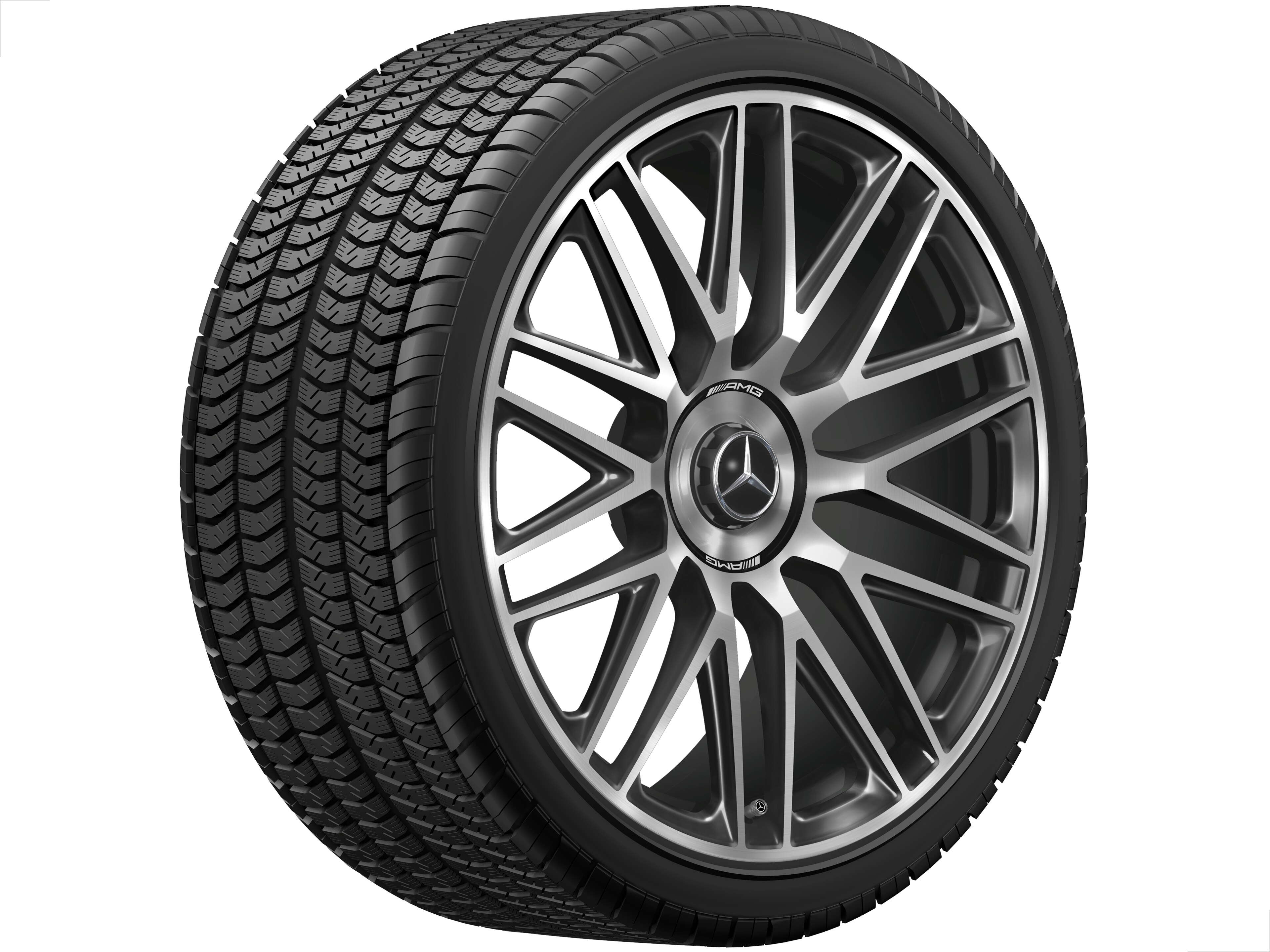 AMG 10-spoke design forged wheel, 53.3 cm (21-inch) - 9,5 J x 21 ET 33, black / dark platinum gloss