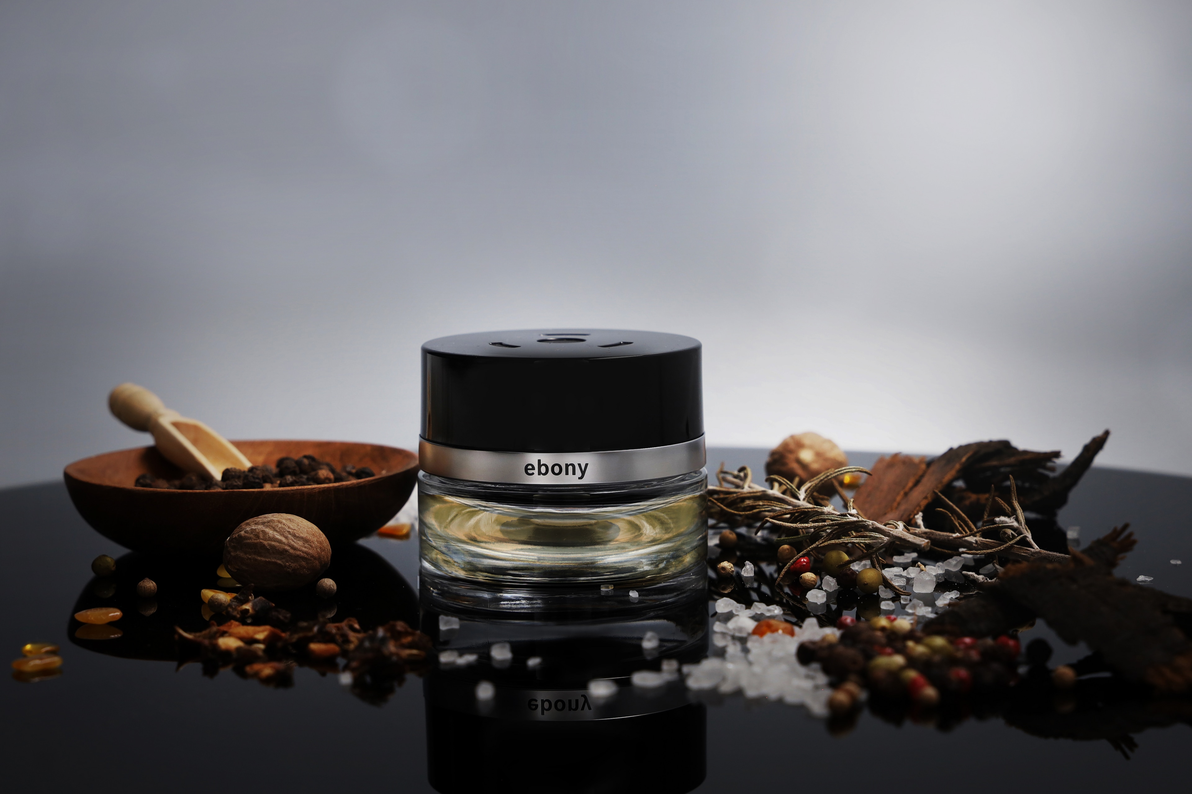 Flacon, No. 12 MOOD ebony, No. 12 MOOD ebony - transparent / black, Glass, 15 ml