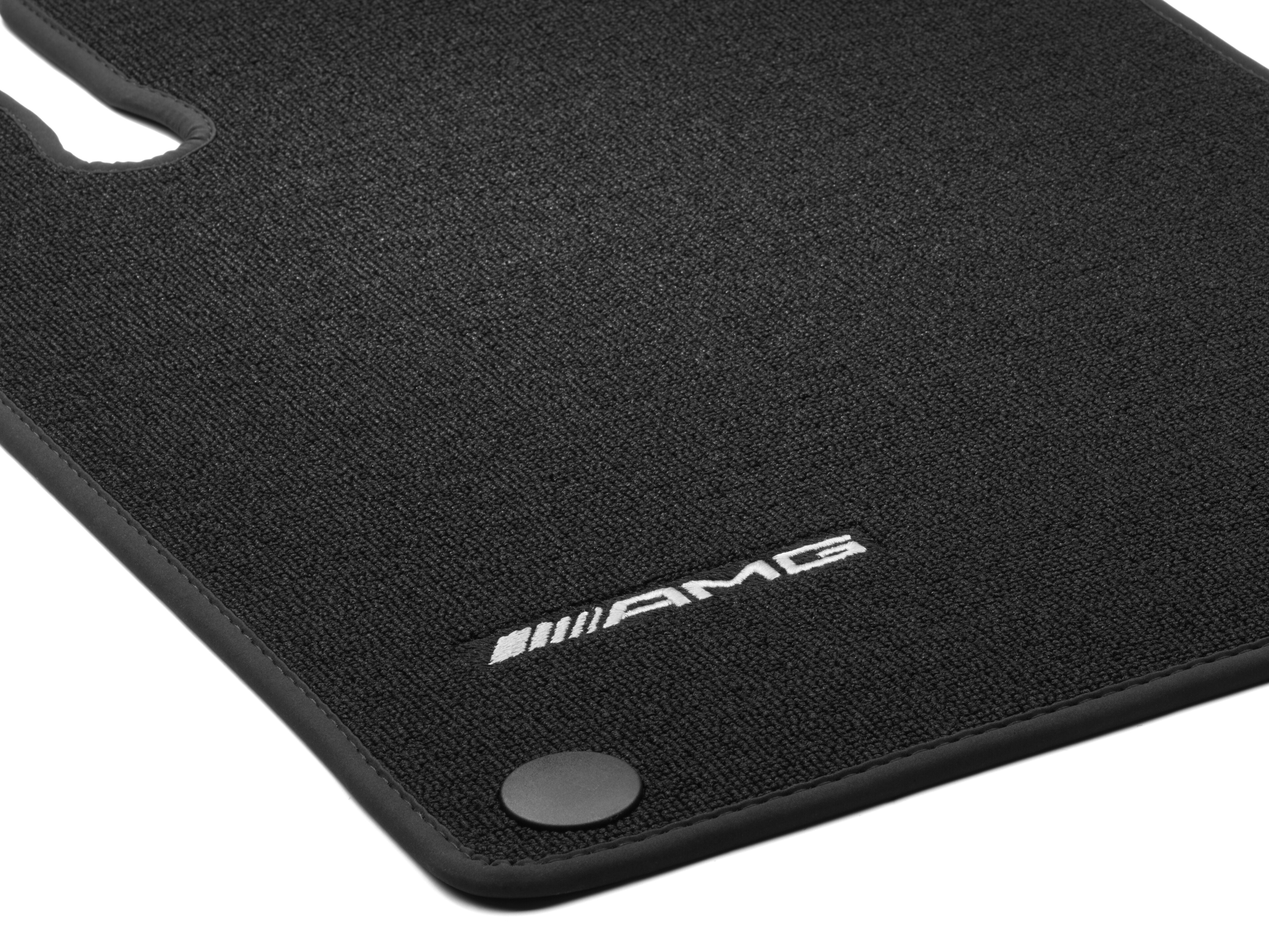 AMG floor mats with short loop pile, Set, Set of 4, with embroidered AMG logo - RHD, black
