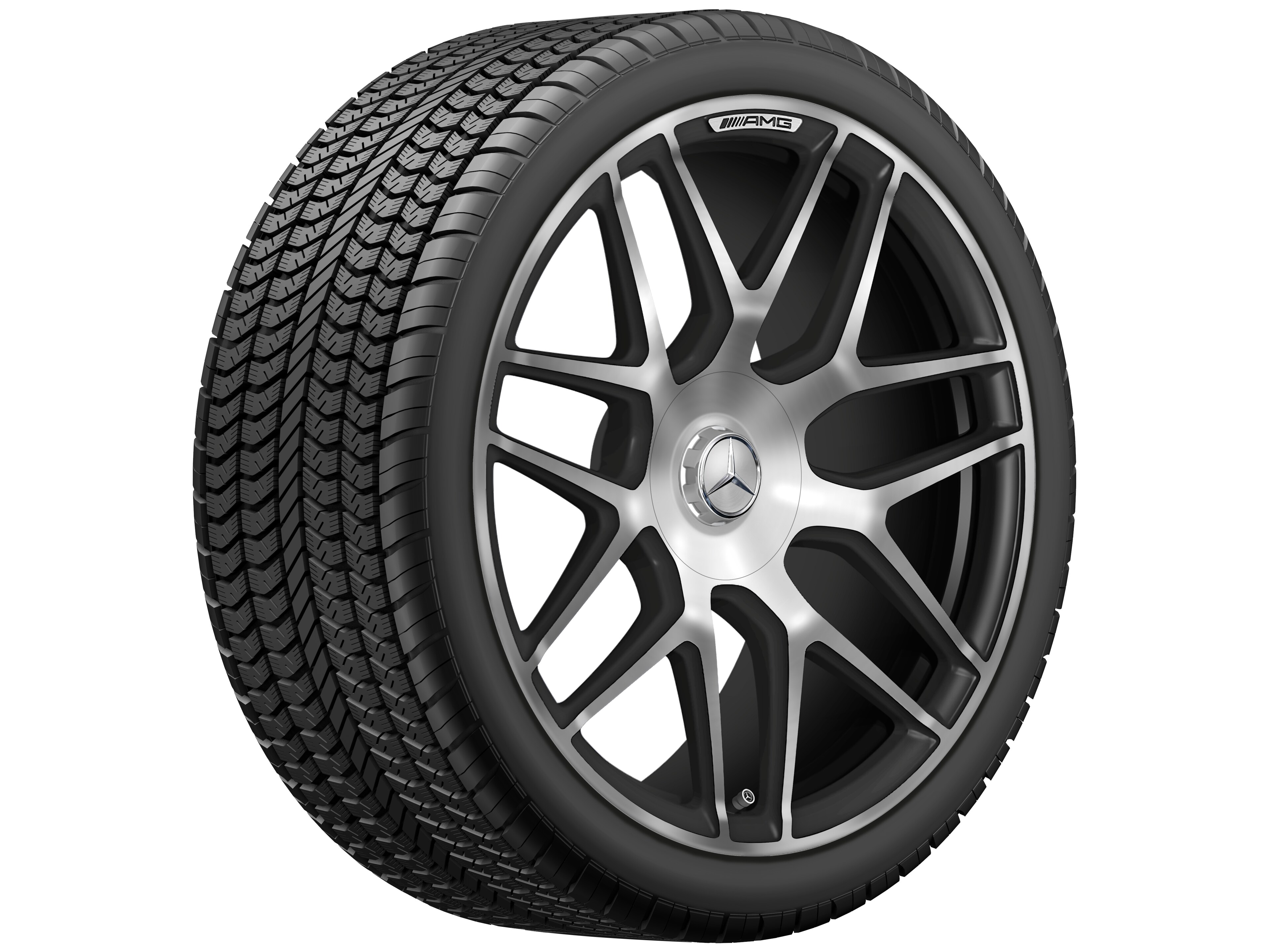 AMG forged wheel in cross-spoke design, 55.9 cm (22-inch) - 10 J x 22 ET 36, matt black, high-sheen