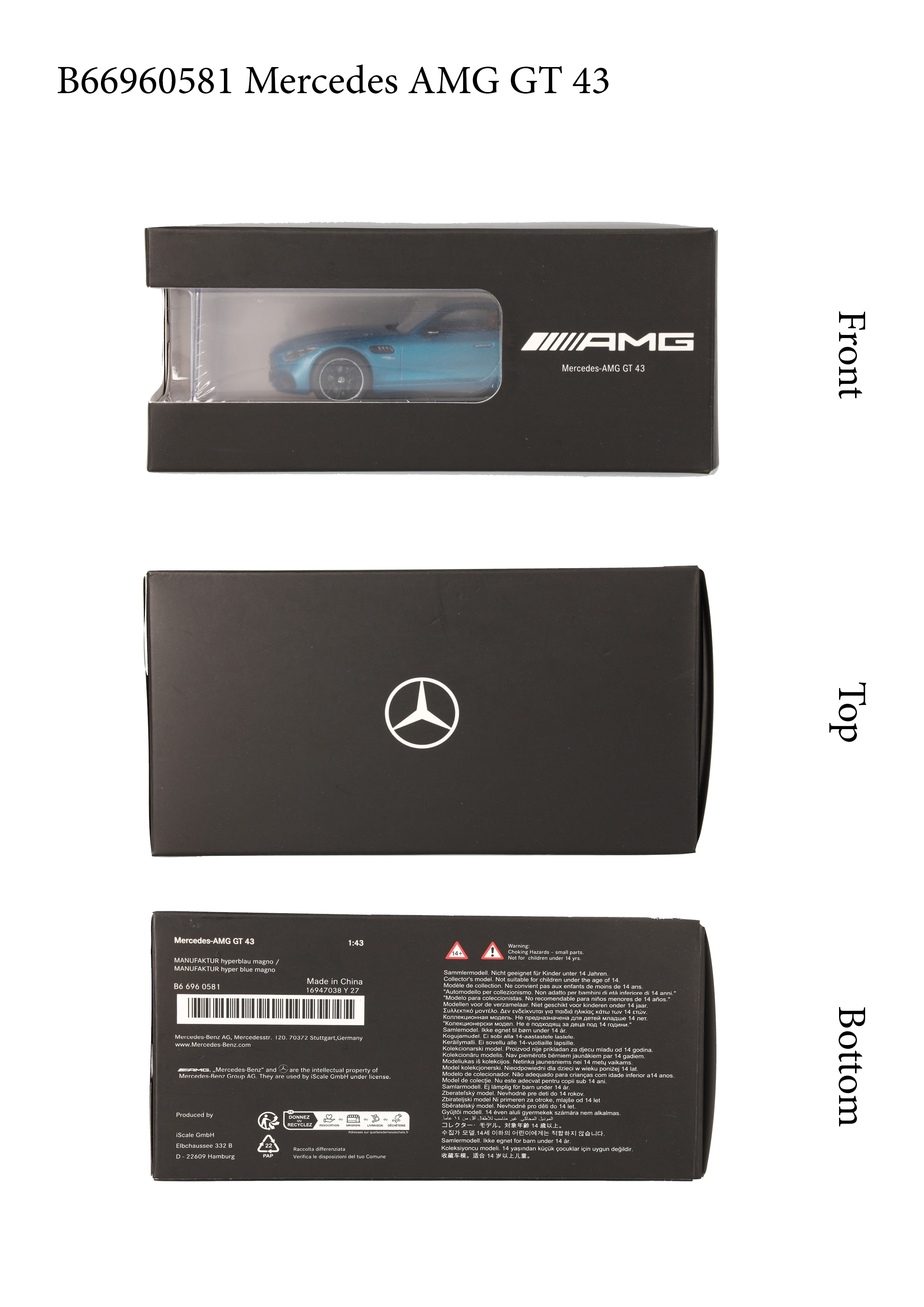 Mercedes-AMG GT 43, C192 - hyper blue, iScale, 1:43
