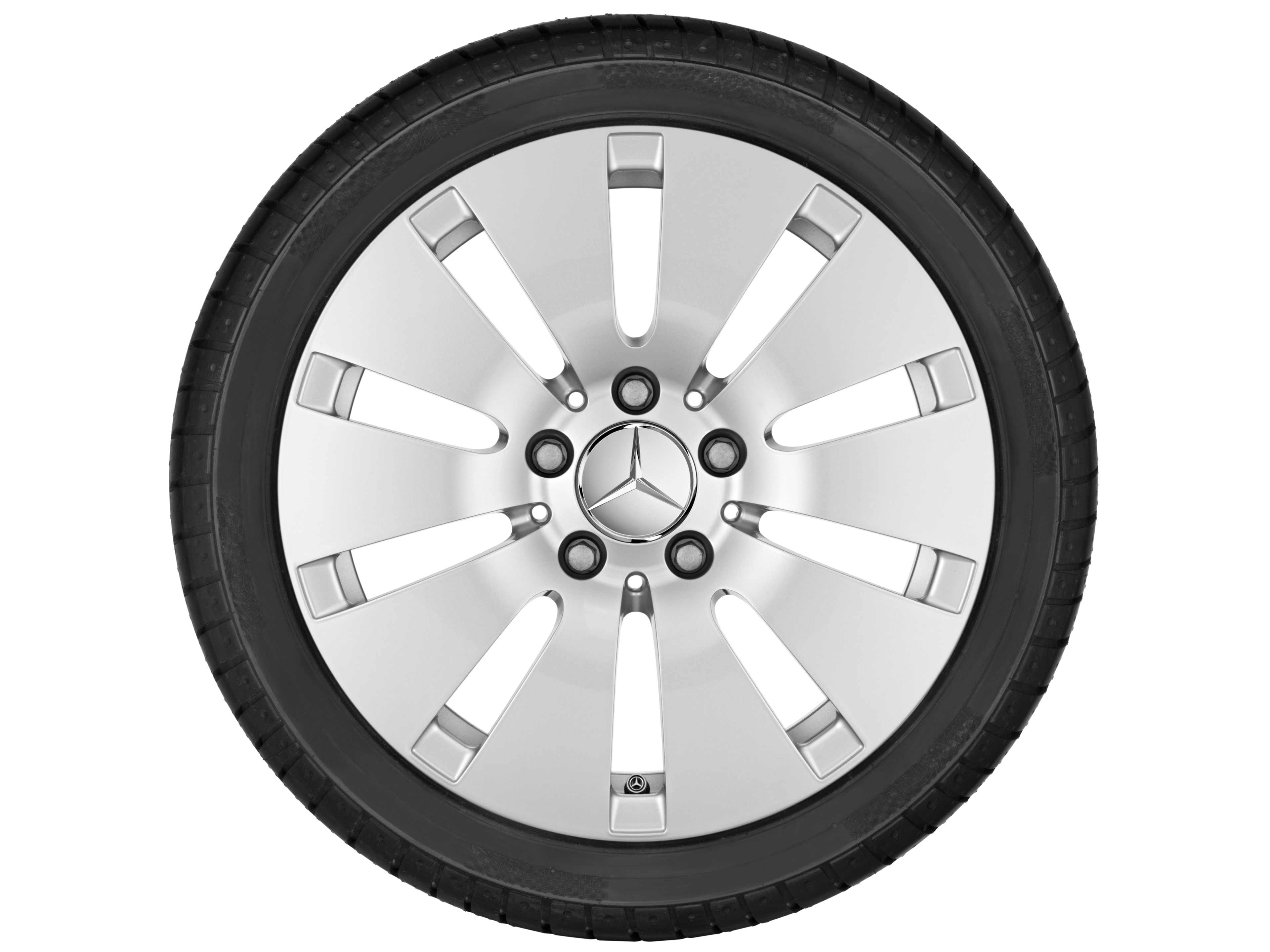10-hole wheel, 45.7 cm (18-inch) - 8 J x 18 ET 43, vanadium silver