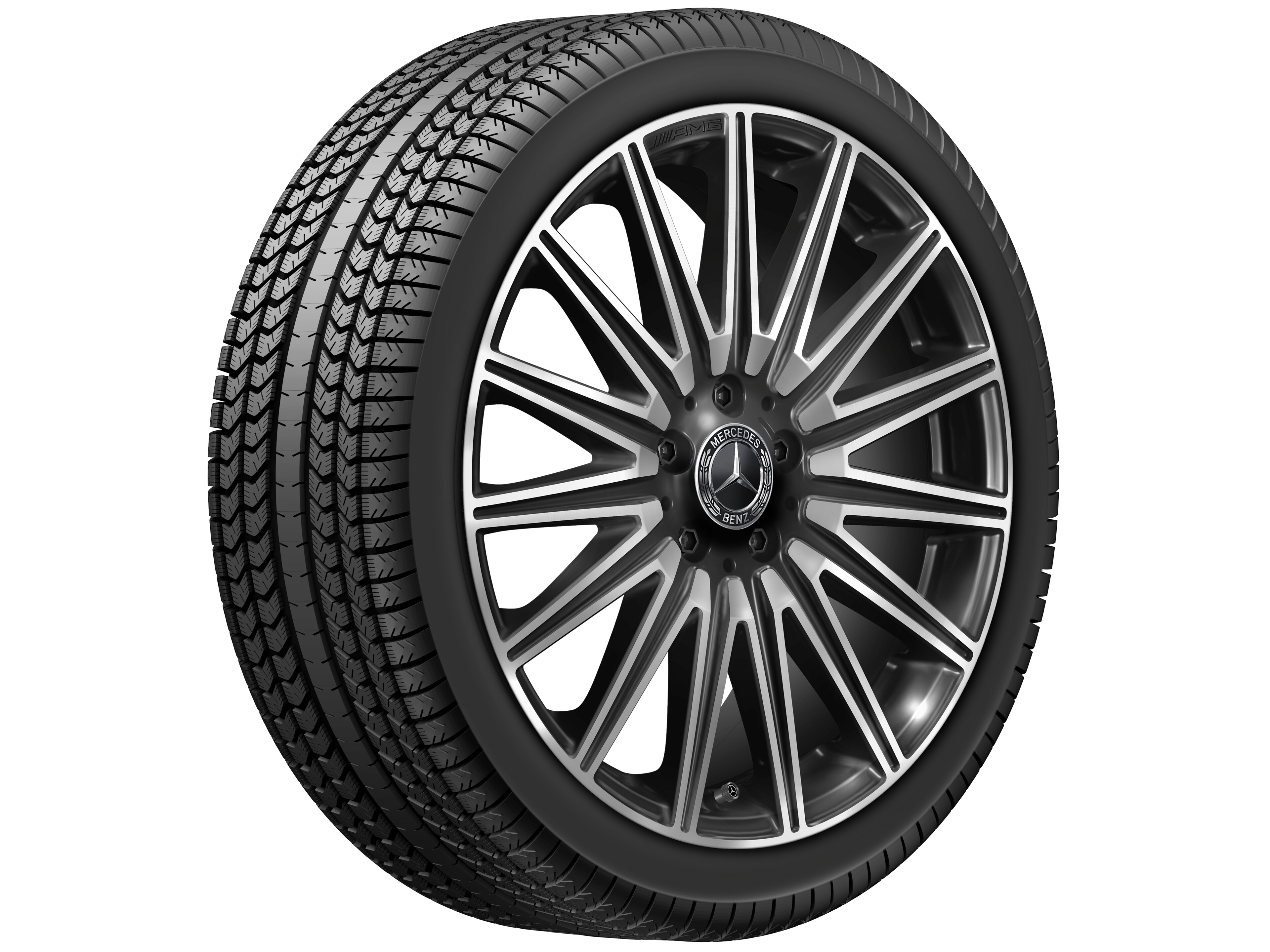 AMG light-alloy wheel, in multi-spoke design, 53.3 cm (21-inch), tinted clearcoat - 8 J x 21 ET 25,2, black, high-sheen