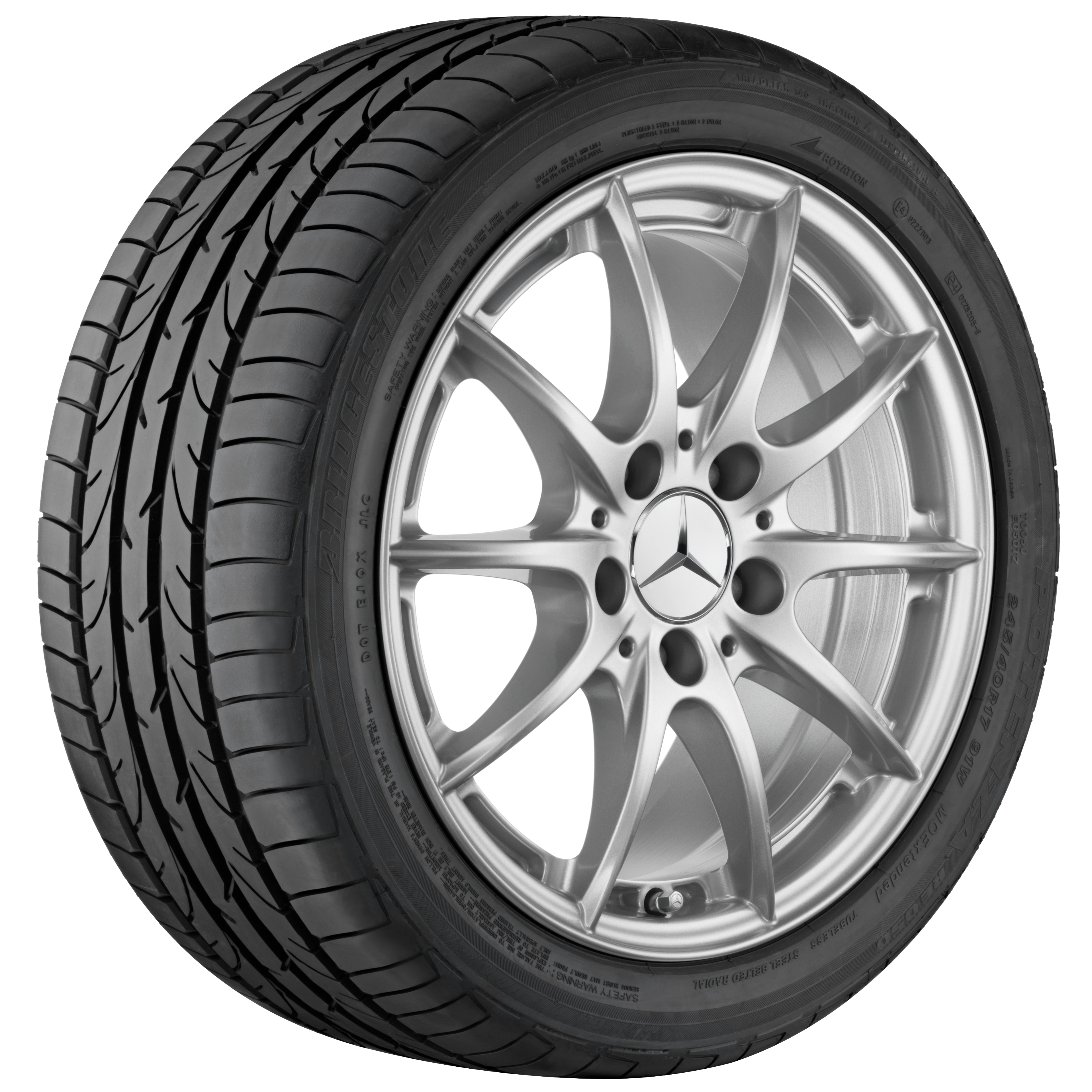 10-spoke wheel, 40.6 cm (16-inch) - 7,5 J x 16 ET 45,5, champion silver