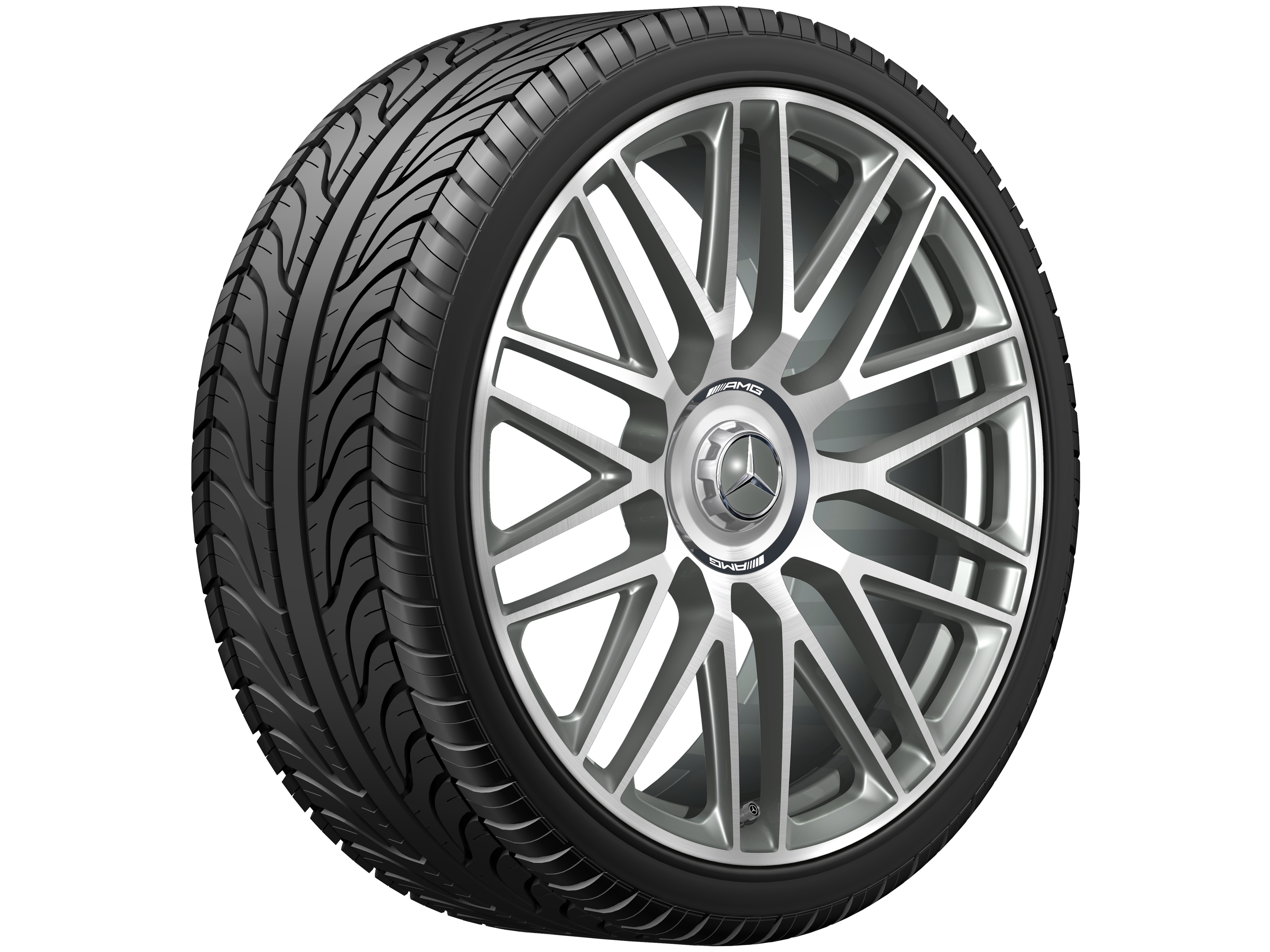 AMG 10-twin-spoke forged wheel, 53.3 cm (21-inch) - 10,5 J x 21 ET 42, titanium grey, high-sheen