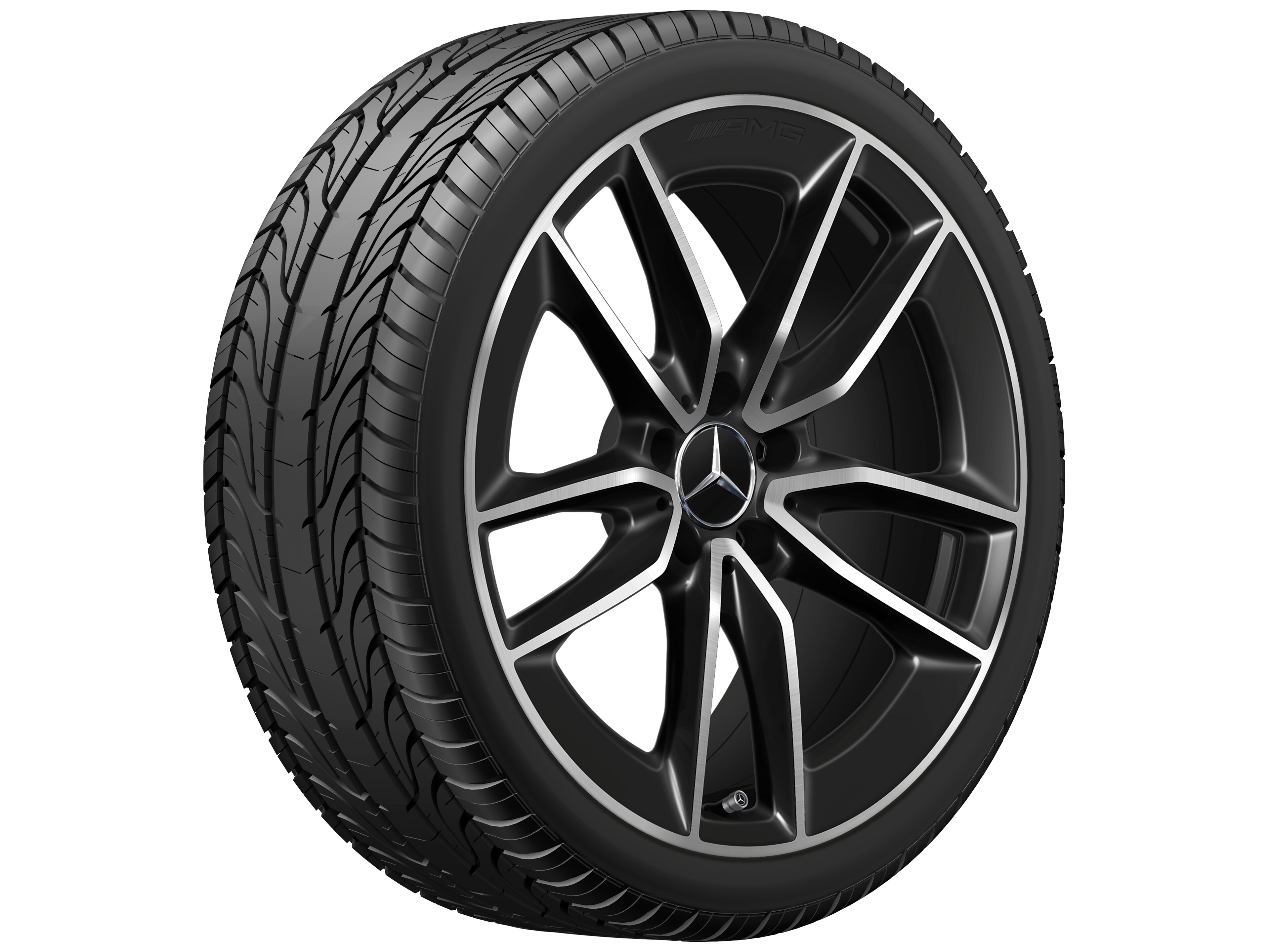 AMG 5-twin-spoke wheel, 48.3 cm (19-inch) - 8,5 J x 19 ET 55,2, black, high-sheen