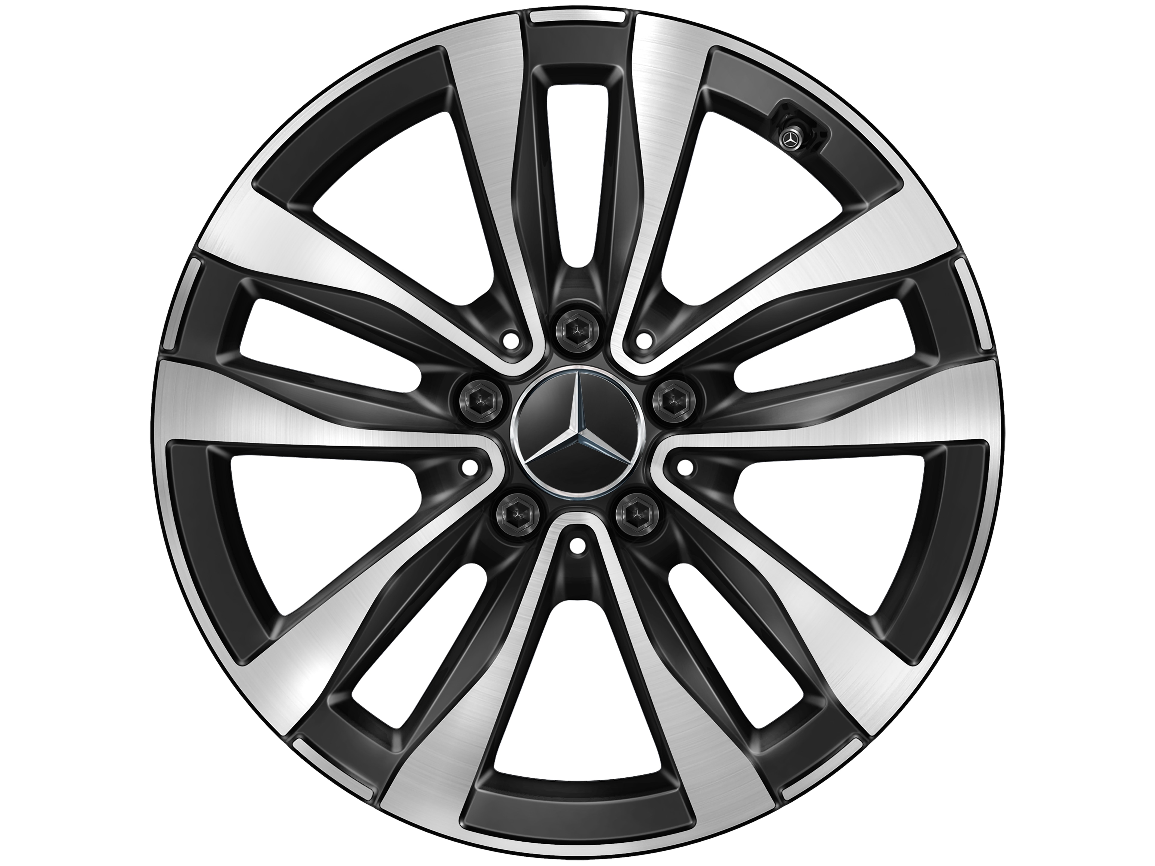 5-twin-spoke wheel, Aero, 43.2 cm (17-inch), High-sheen finish - 8 J x 17 ET 49,5, black, high-sheen