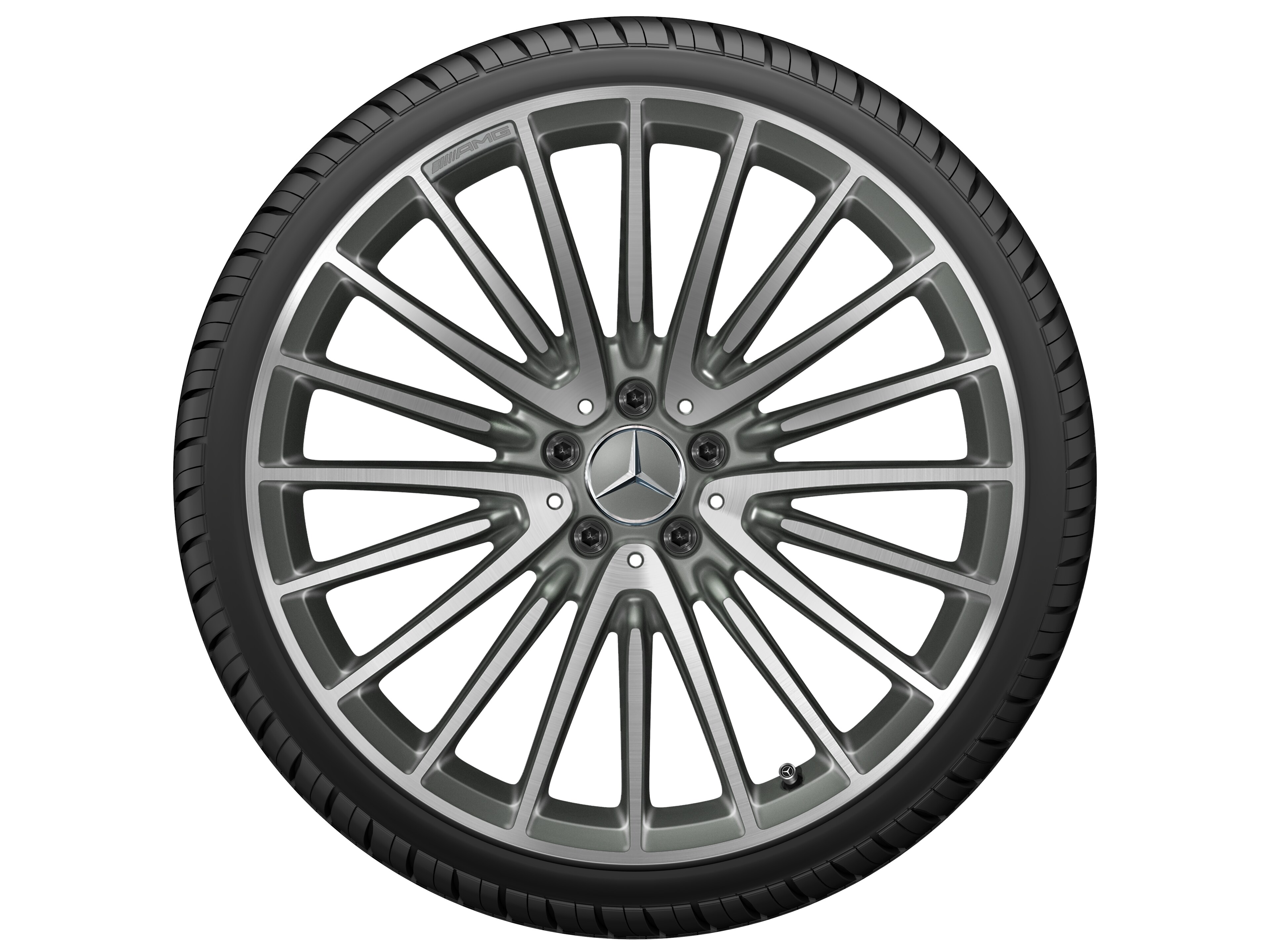 AMG multi-spoke wheel, 53.3 cm (21-inch) - 9 J x 21 ET 34, titanium grey, high-sheen