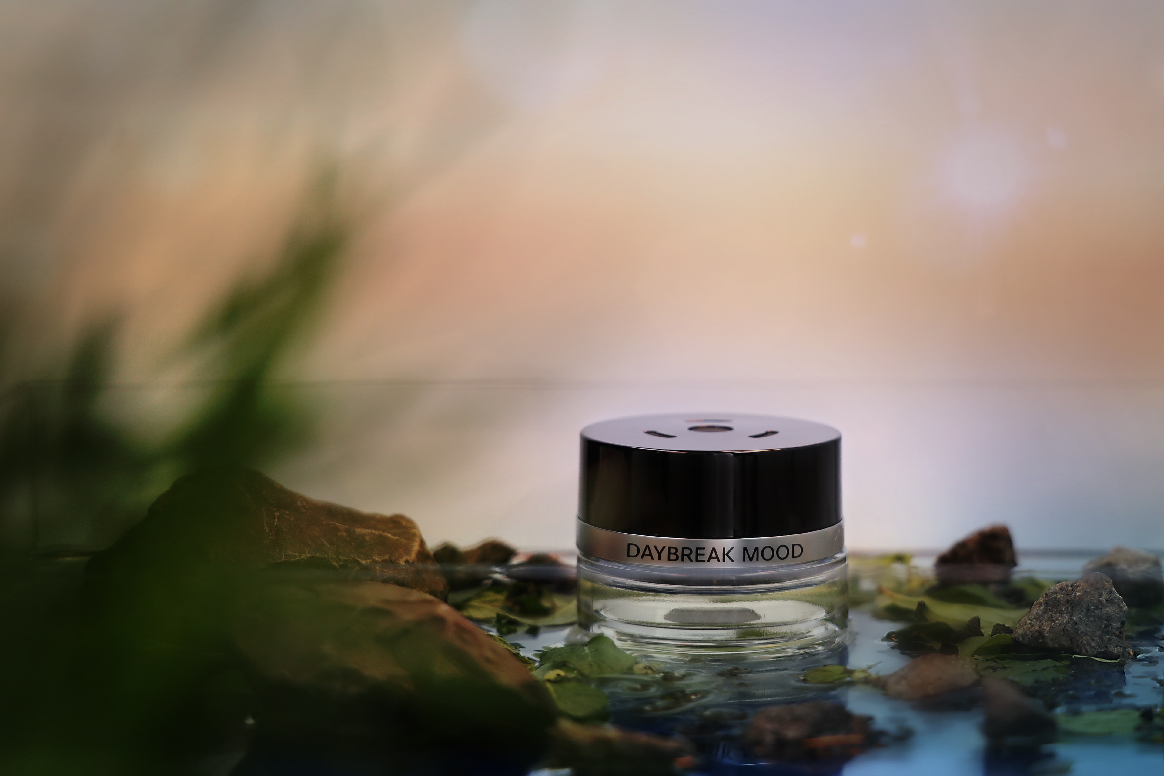 Flakon, DAYBREAK MOOD - transparent / schwarz, Glas, 15 ml
