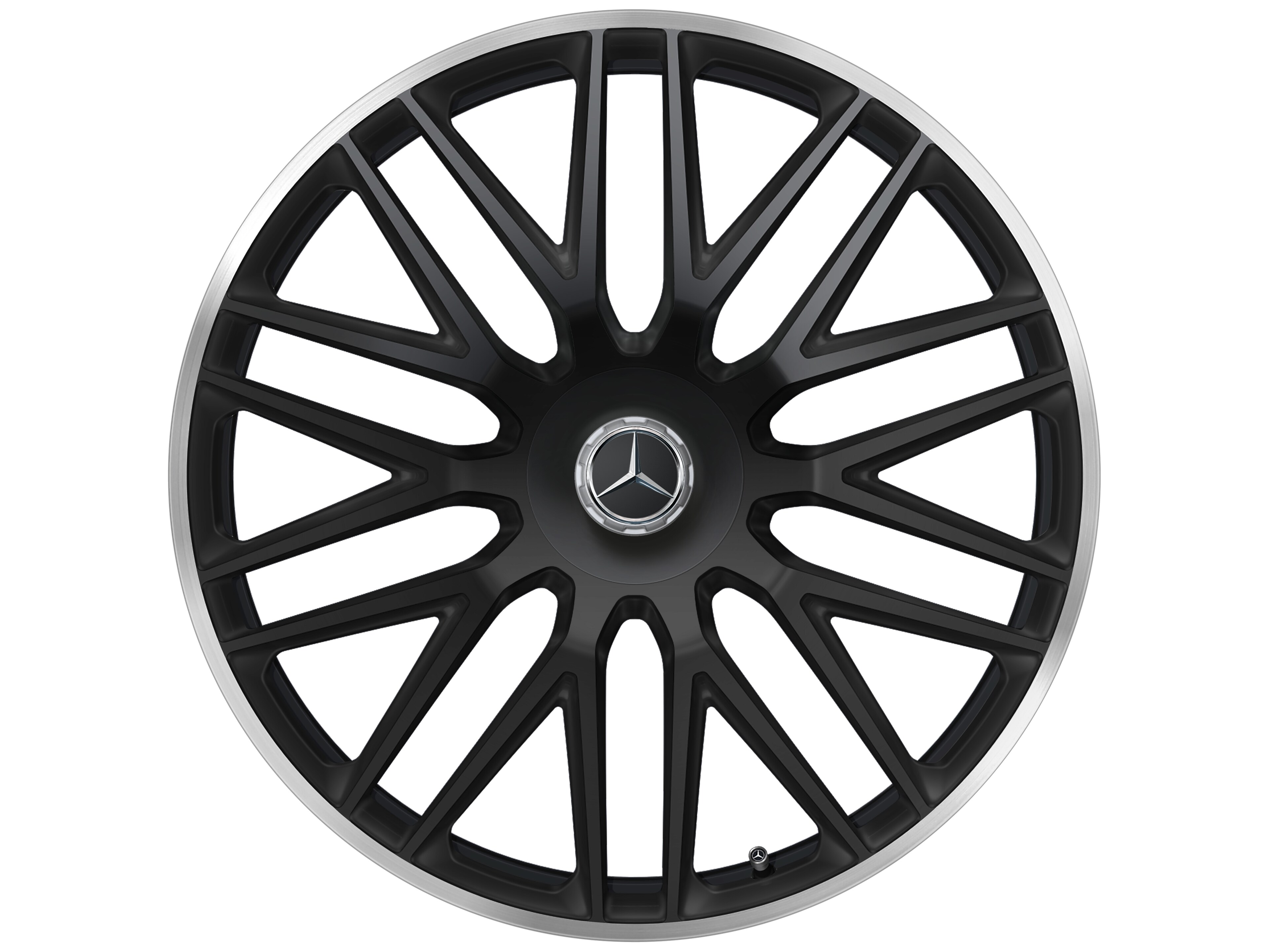 AMG multi-spoke forged wheel, 58.4 cm (23-inch), High-sheen rim flange - 11,5 J x 23 ET 47, matt black, high-sheen rim flange