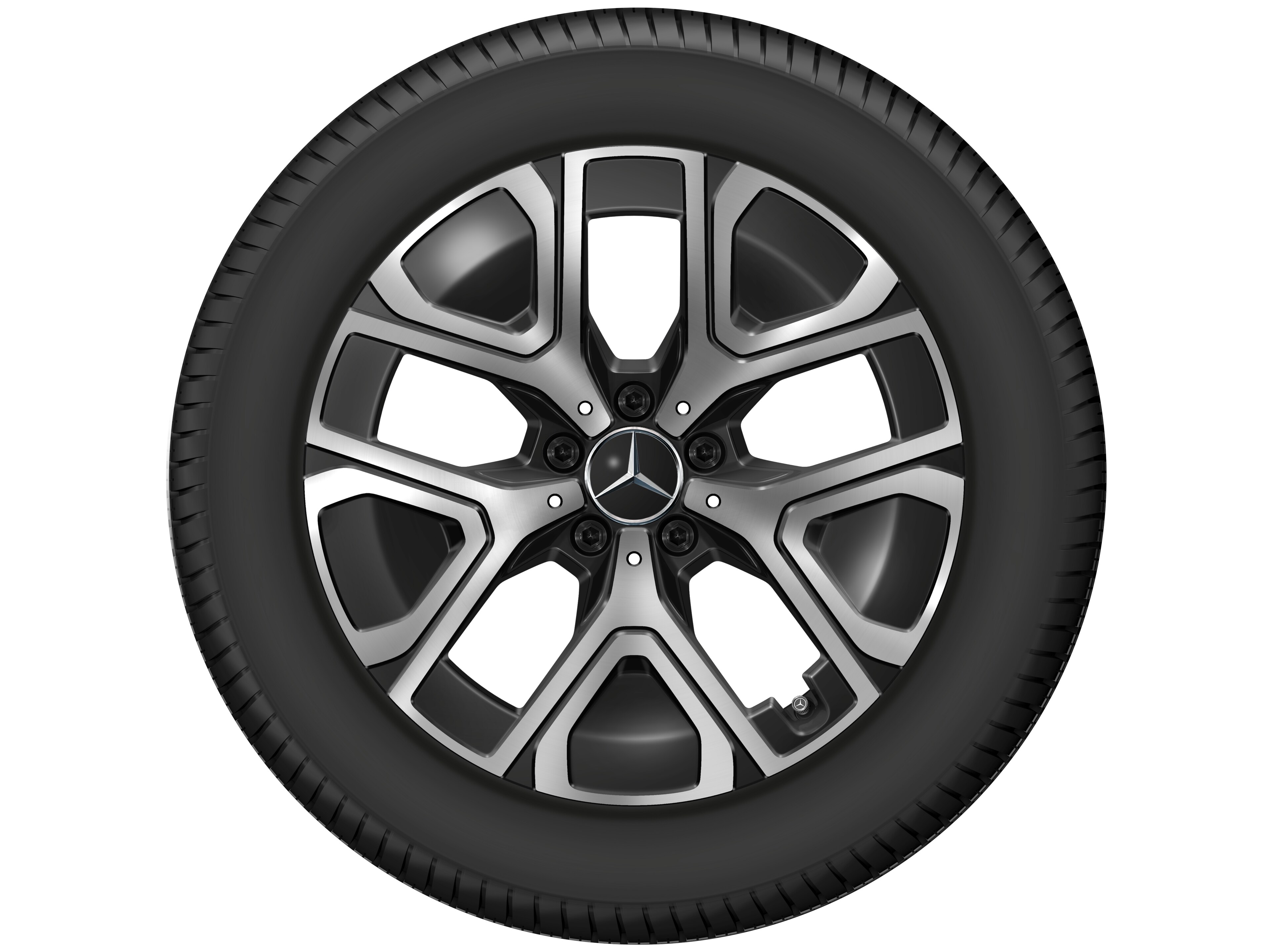 5-twin-spoke wheel, Aero, 45.7 cm (18-inch) - 7 J x 18 ET 46,6, black, high-sheen