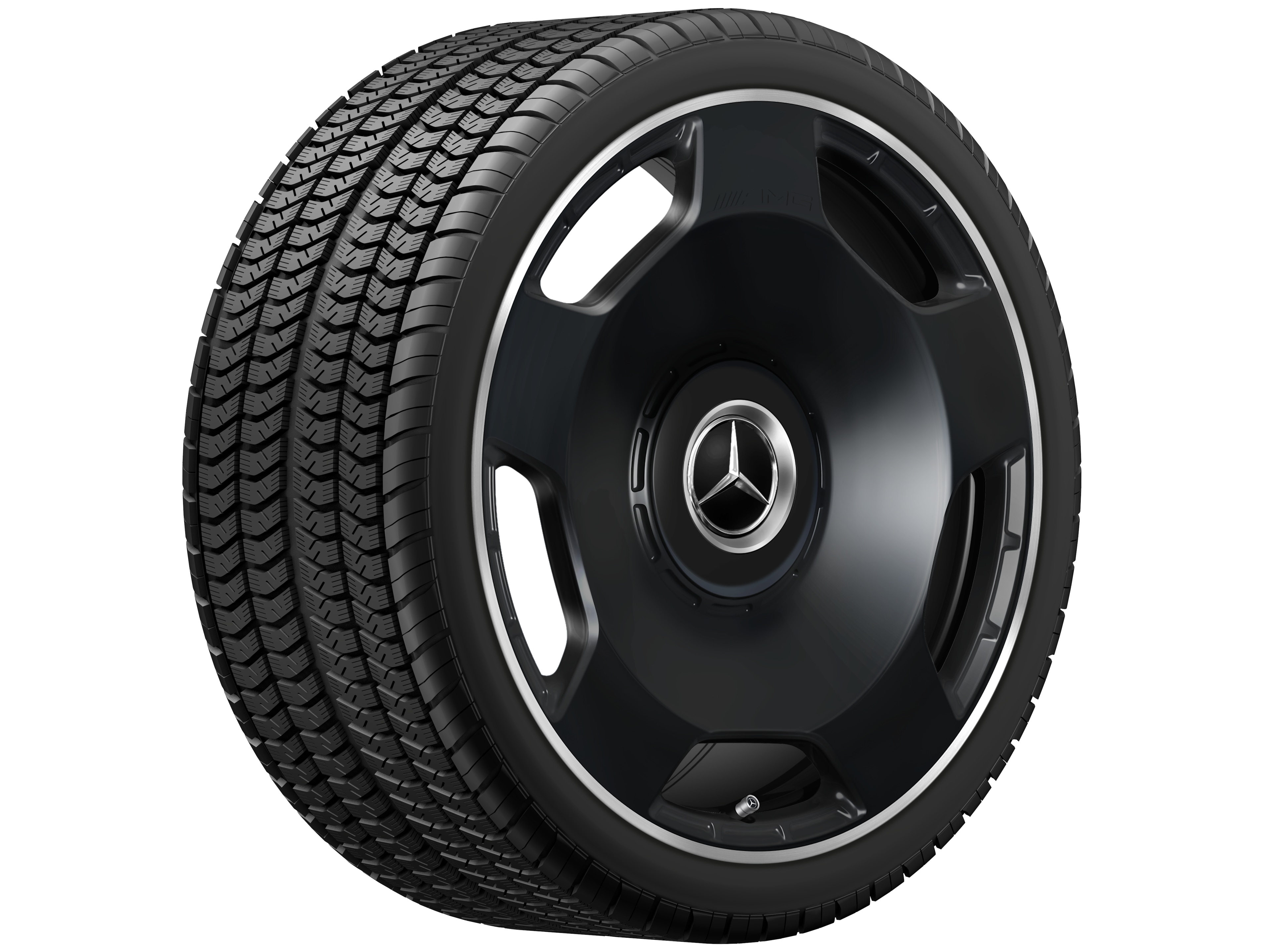 AMG forged wheel in a 5-hole design, 53.3 cm (21-inch), High-sheen rim flange - 10 J x 21 ET 30, matt black, high-sheen rim flange