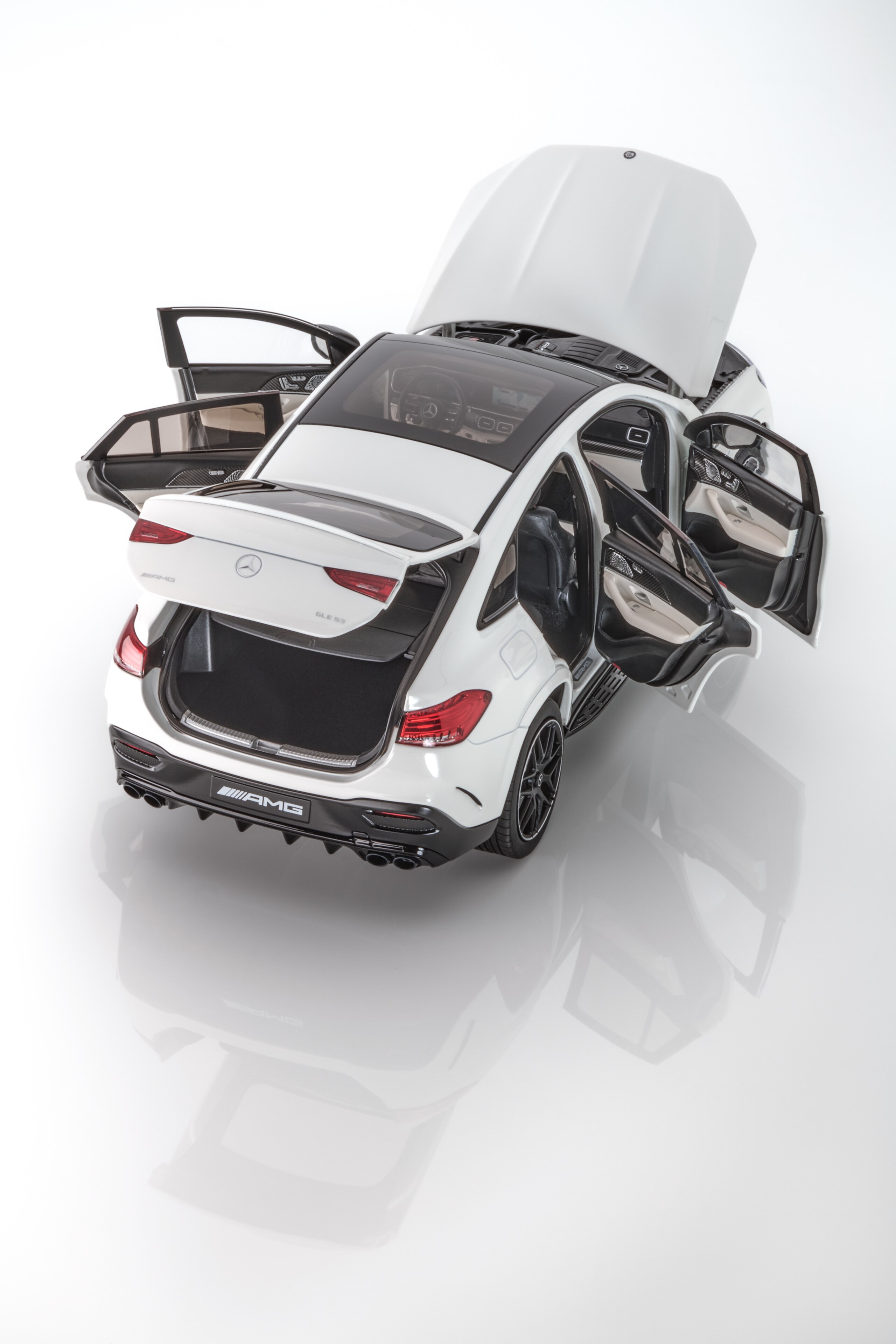 Mercedes-AMG GLE 53e, Coupé, C167 - MANUFAKTUR opalite white magno, NZG, 1:18