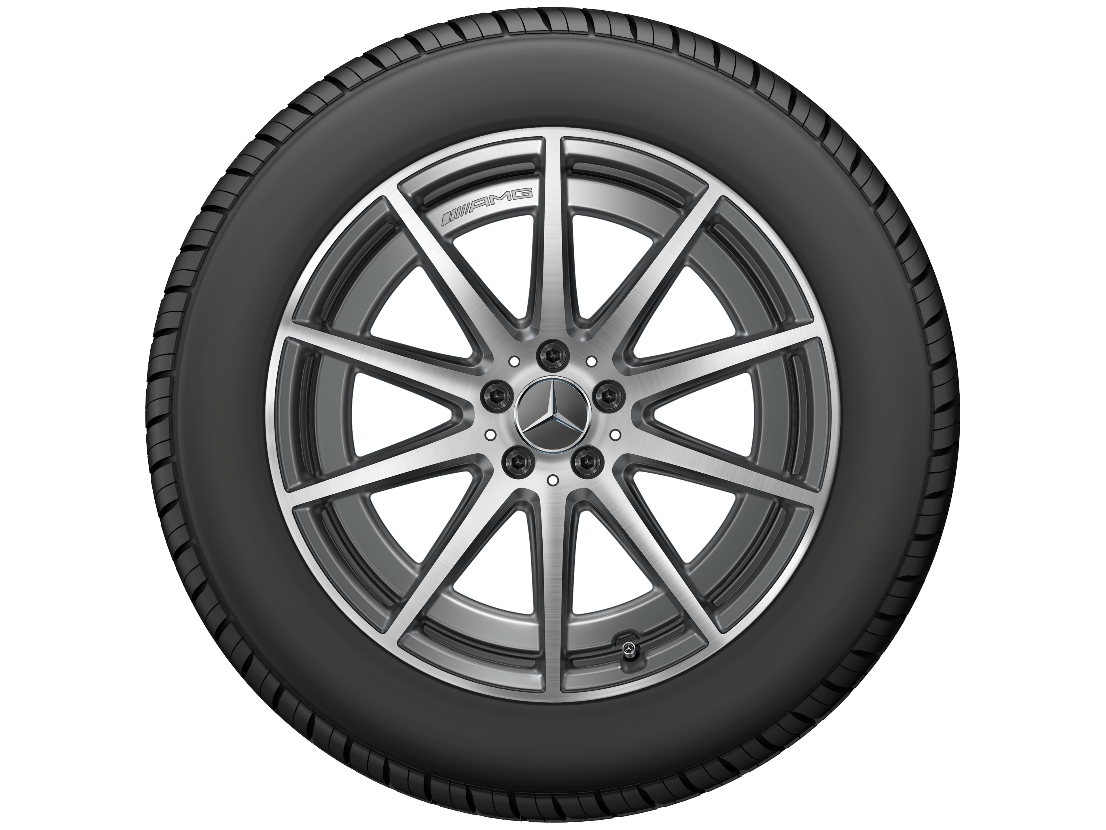 AMG 10-spoke wheel, 48.3 cm (19-inch) - 9,5 J x 19 ET 25, tantalite grey, high-sheen