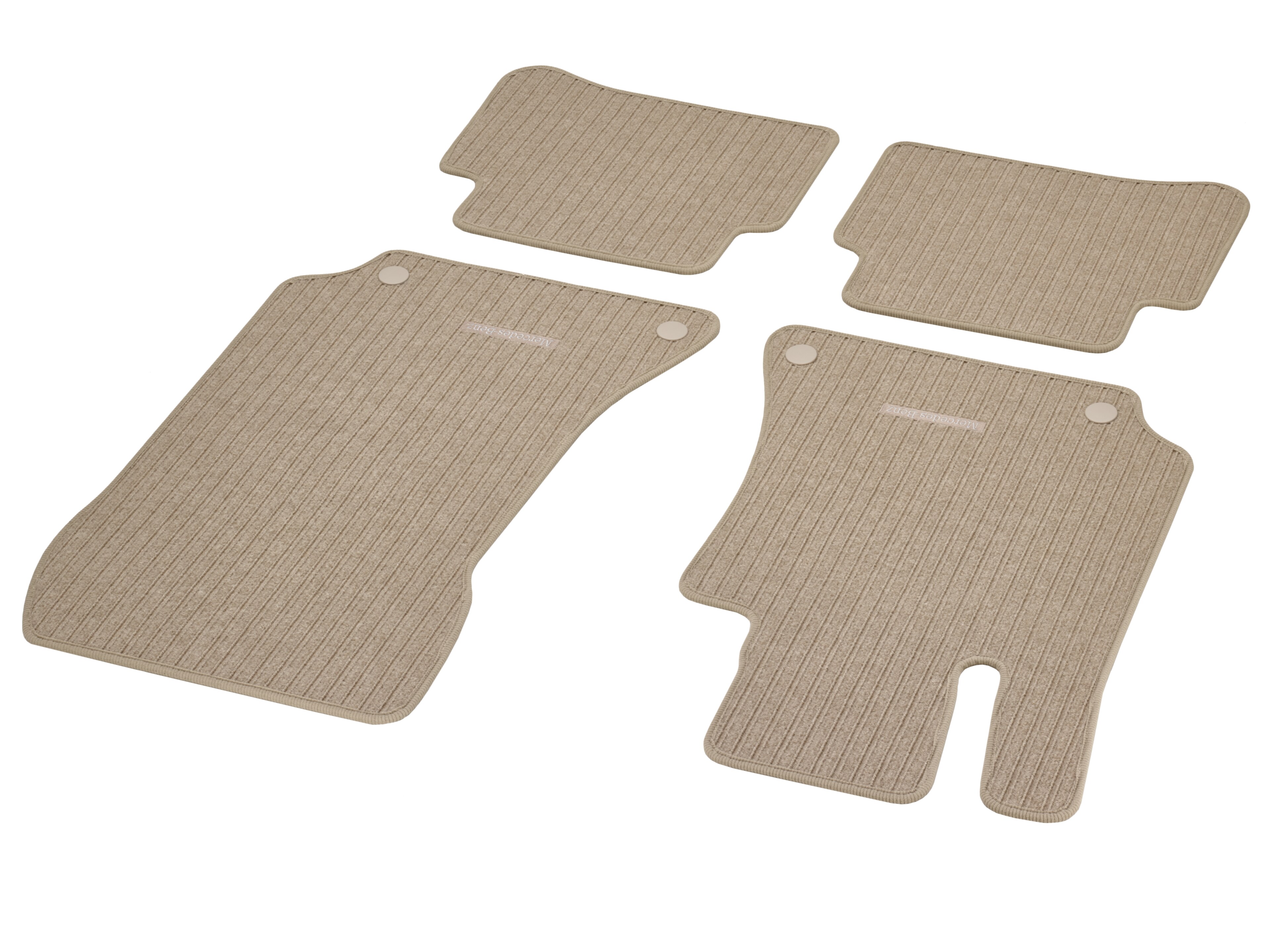 Ribbed mats, CLASSIC, Set, Set of 4 - LHD, silk beige