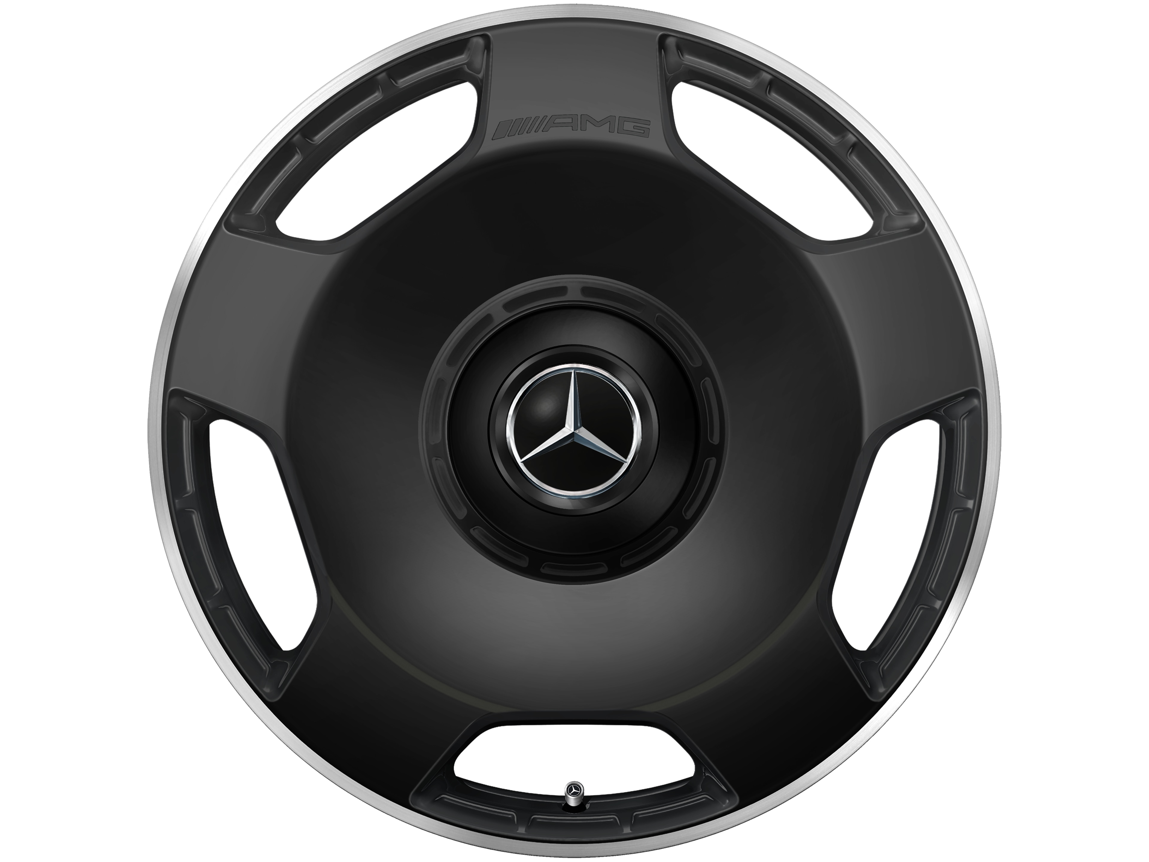 AMG forged wheel in a 5-hole design, 53.3 cm (21-inch), High-sheen rim flange - 10 J x 21 ET 30, matt black, high-sheen rim flange