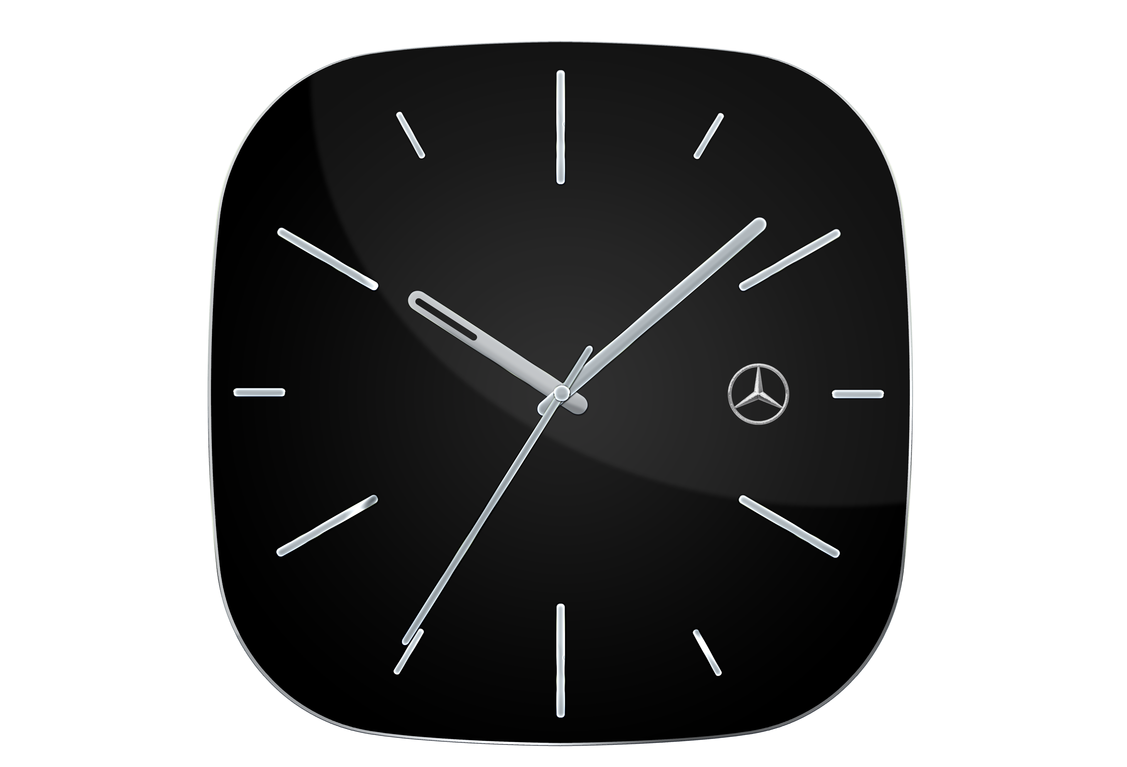 Wall clock, business - black / silver-coloured, Plastic