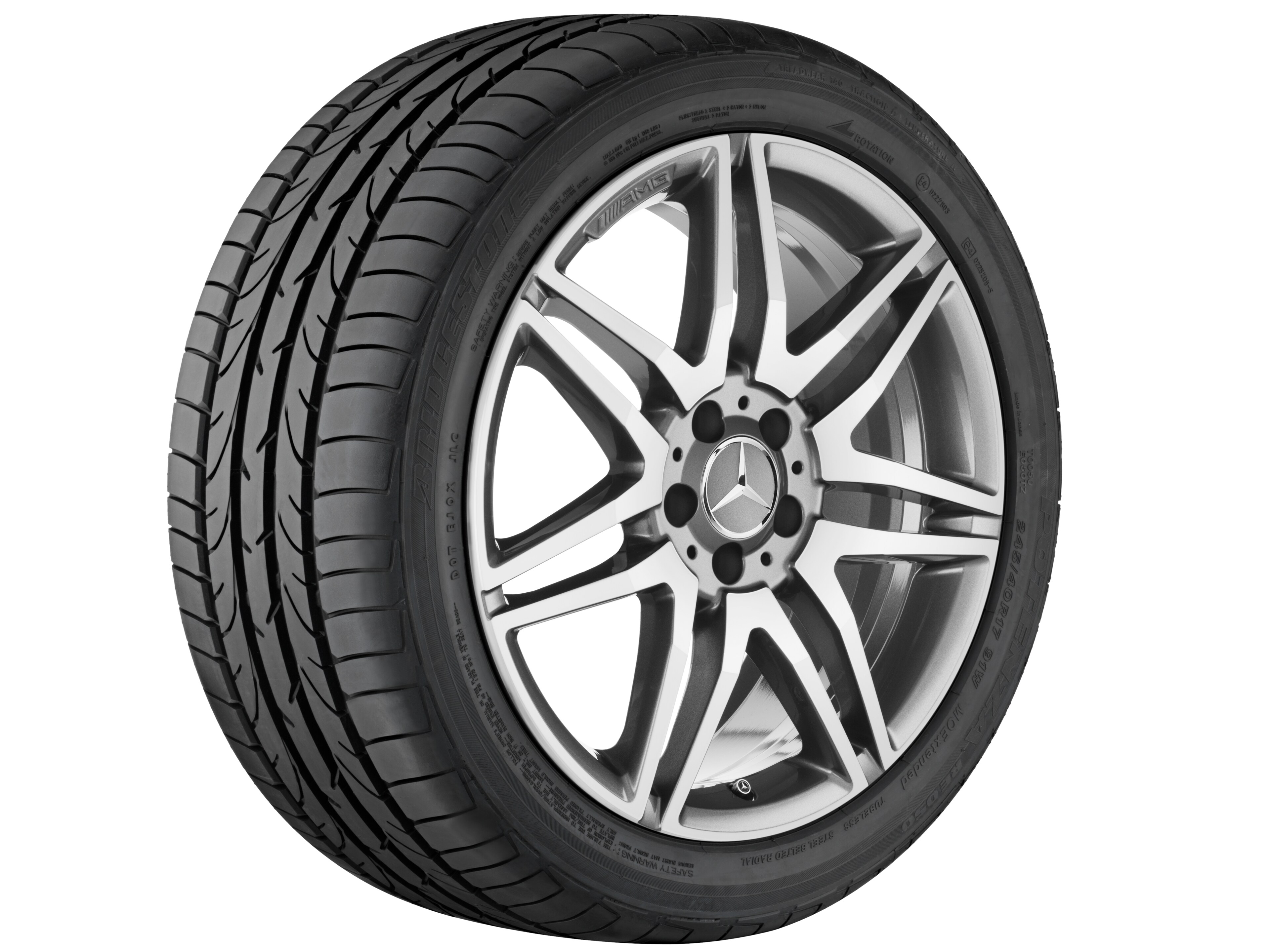 AMG 7-twin-spoke wheel, 48.3 cm (19-inch) - 8,5 J x 19 ET 35,5, titanium grey, high-sheen