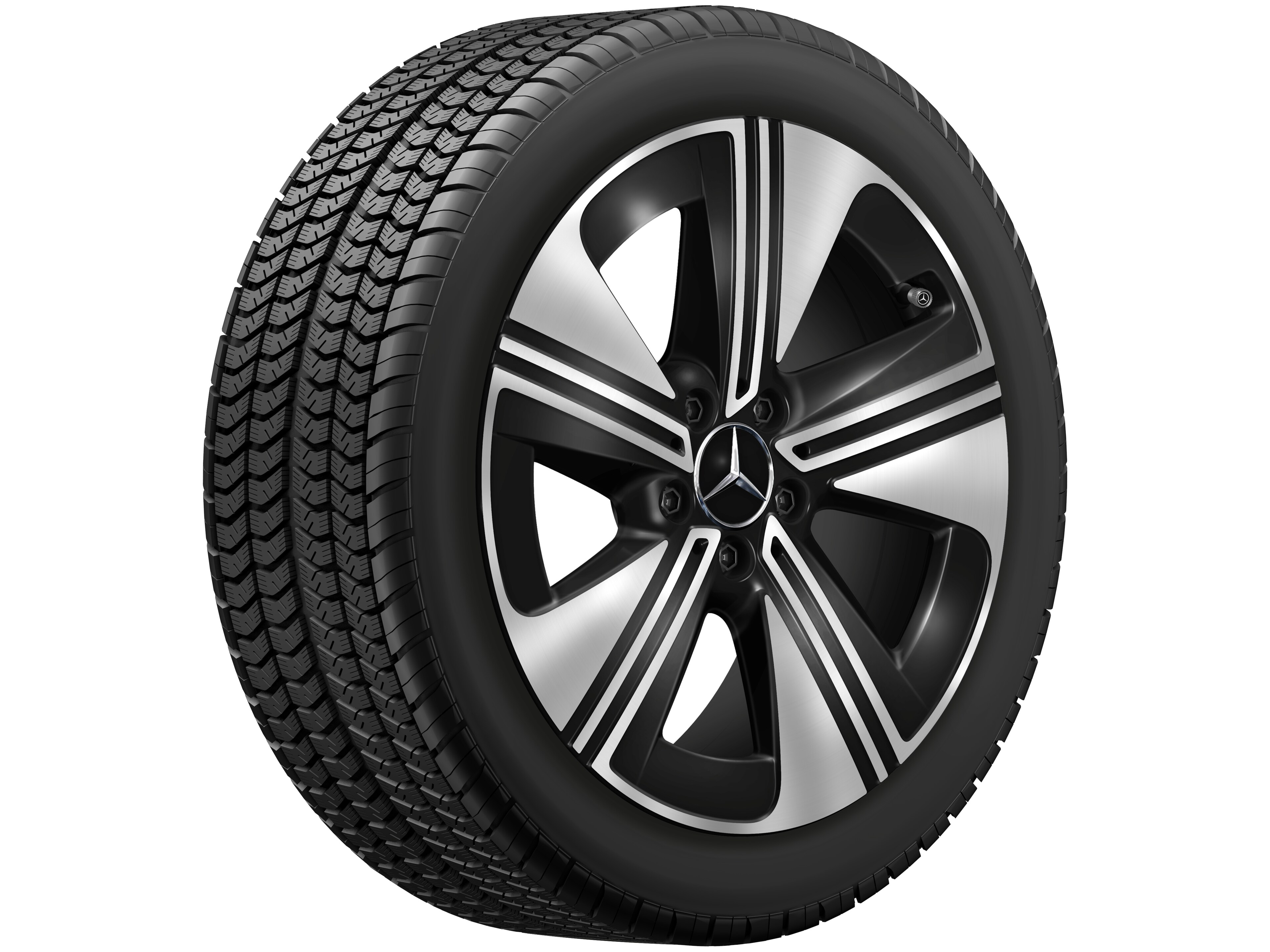 5-spoke wheel, Aero, 45.7 cm (18-inch) - 7,5 J x 18 ET 48,4, black, high-sheen