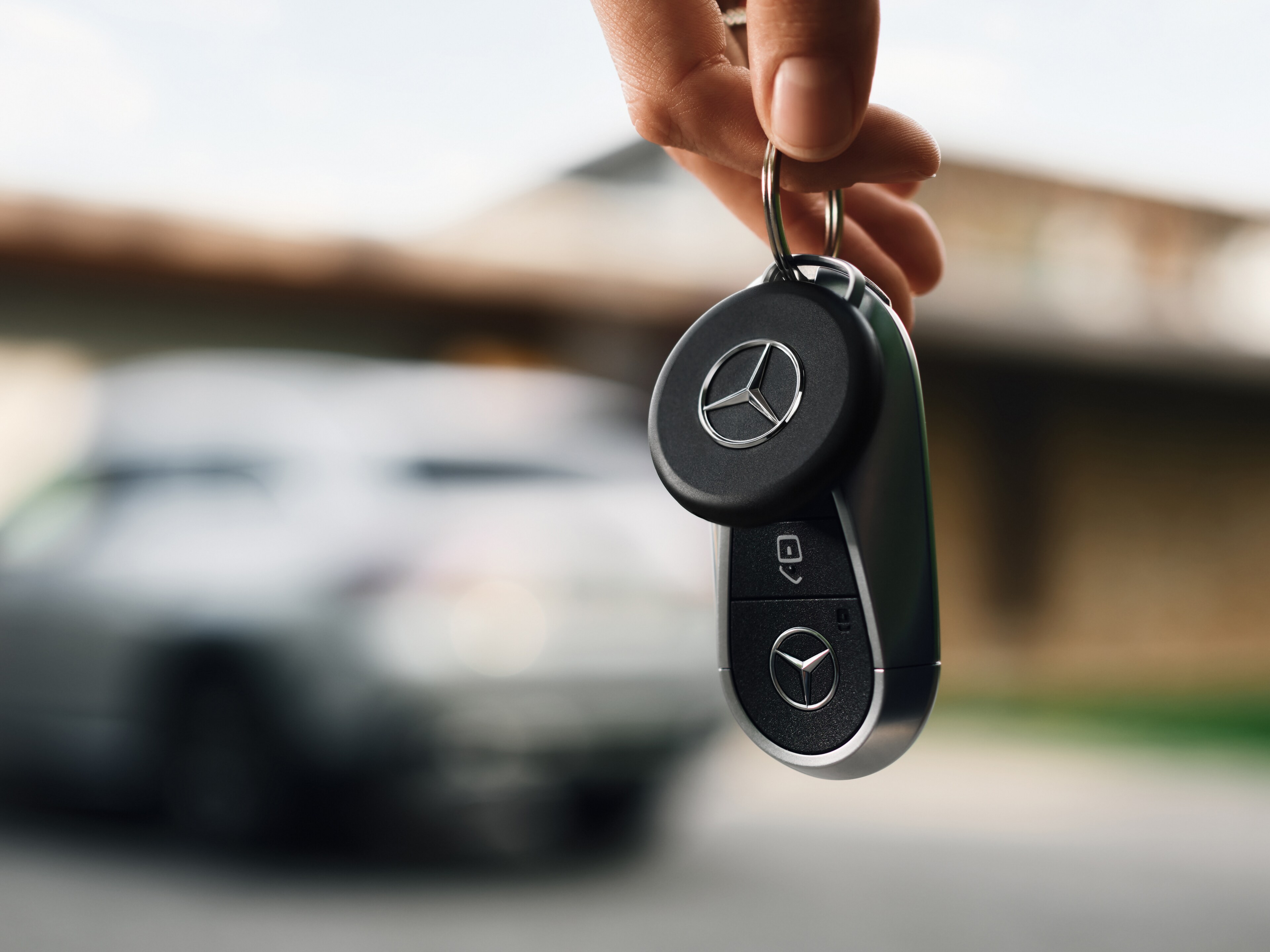 Mercedes-Benz, Chipolo loop tracking tag - black / silver-coloured, Plastic, galvanised