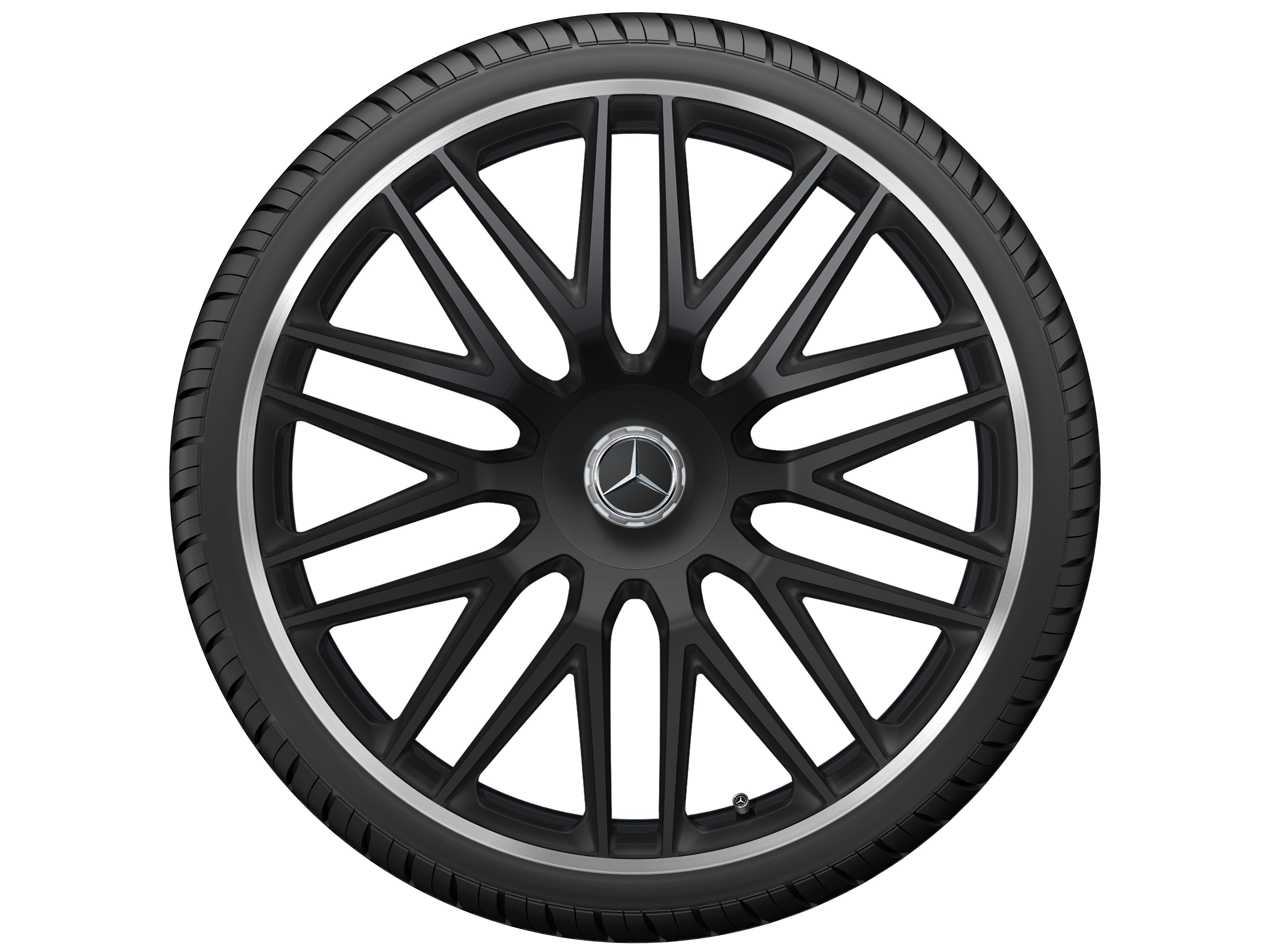 AMG multi-spoke forged wheel, 58.4 cm (23-inch), High-sheen rim flange - 11,5 J x 23 ET 47, matt black, high-sheen rim flange