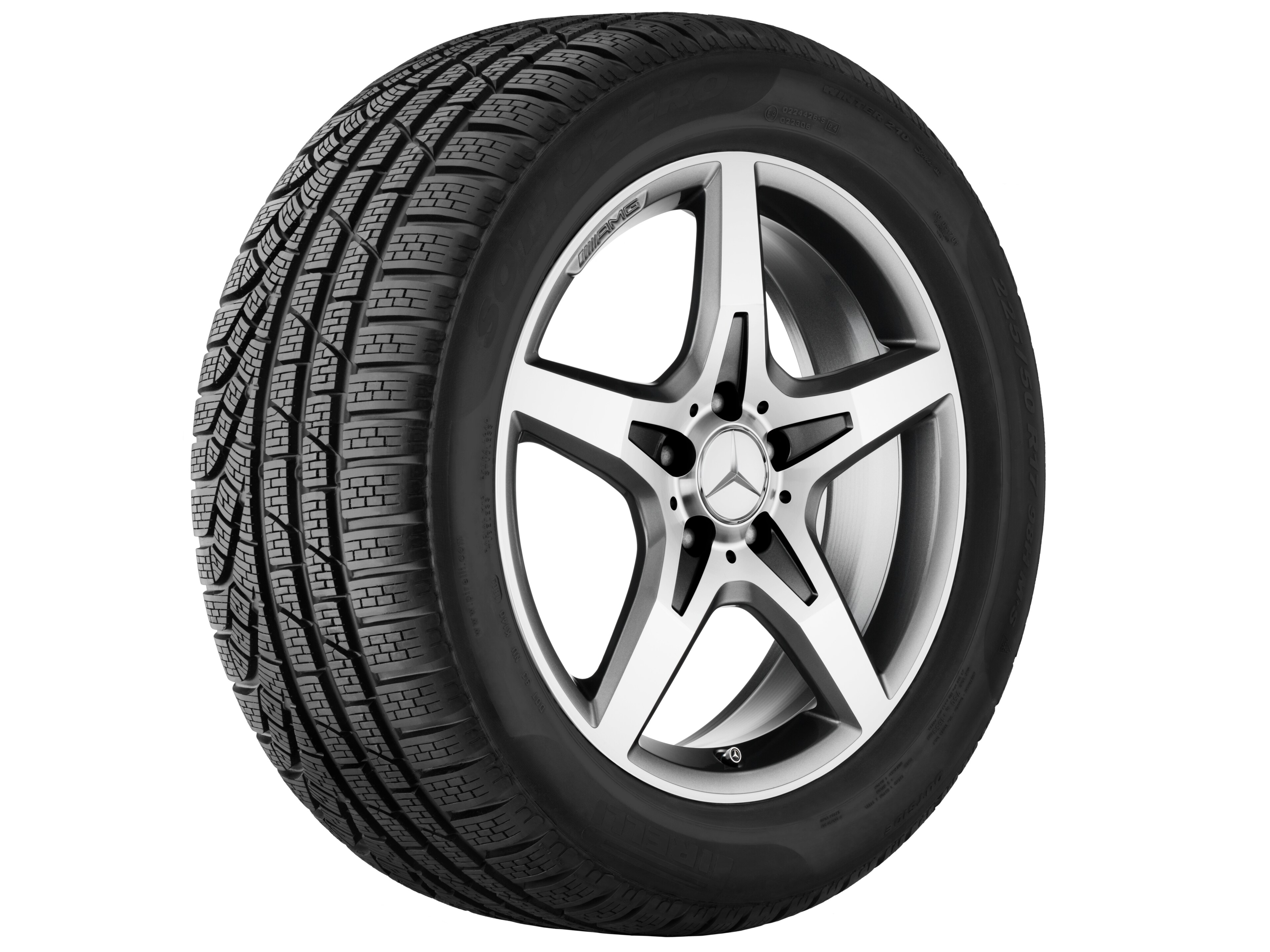 AMG 5-spoke wheel, 45.7 cm (18-inch) - 7,5 J x 18 ET 42, titanium grey, high-sheen