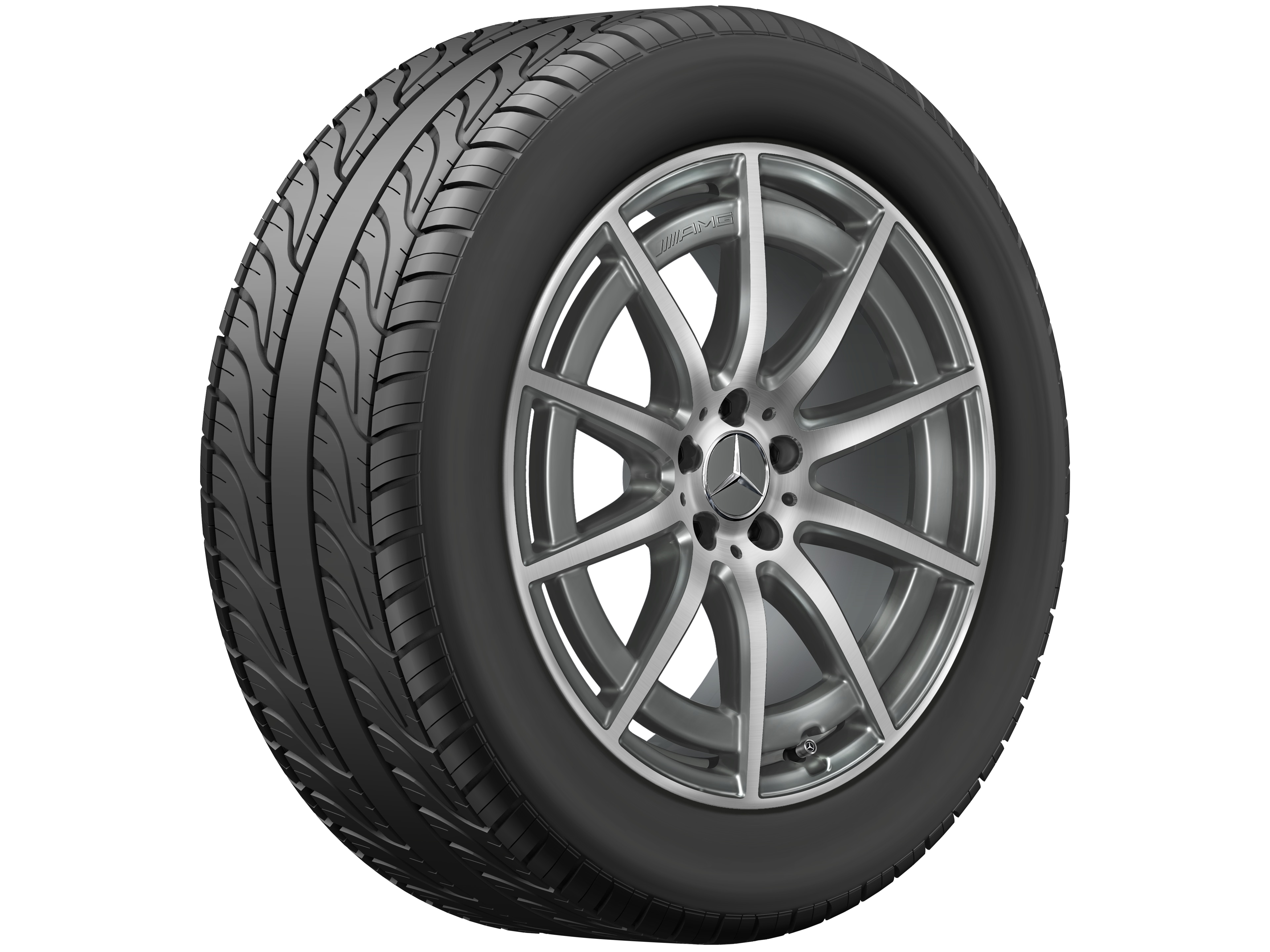 AMG 10-spoke wheel, 48.3 cm (19-inch) - 9,5 J x 19 ET 25, tantalite grey, high-sheen