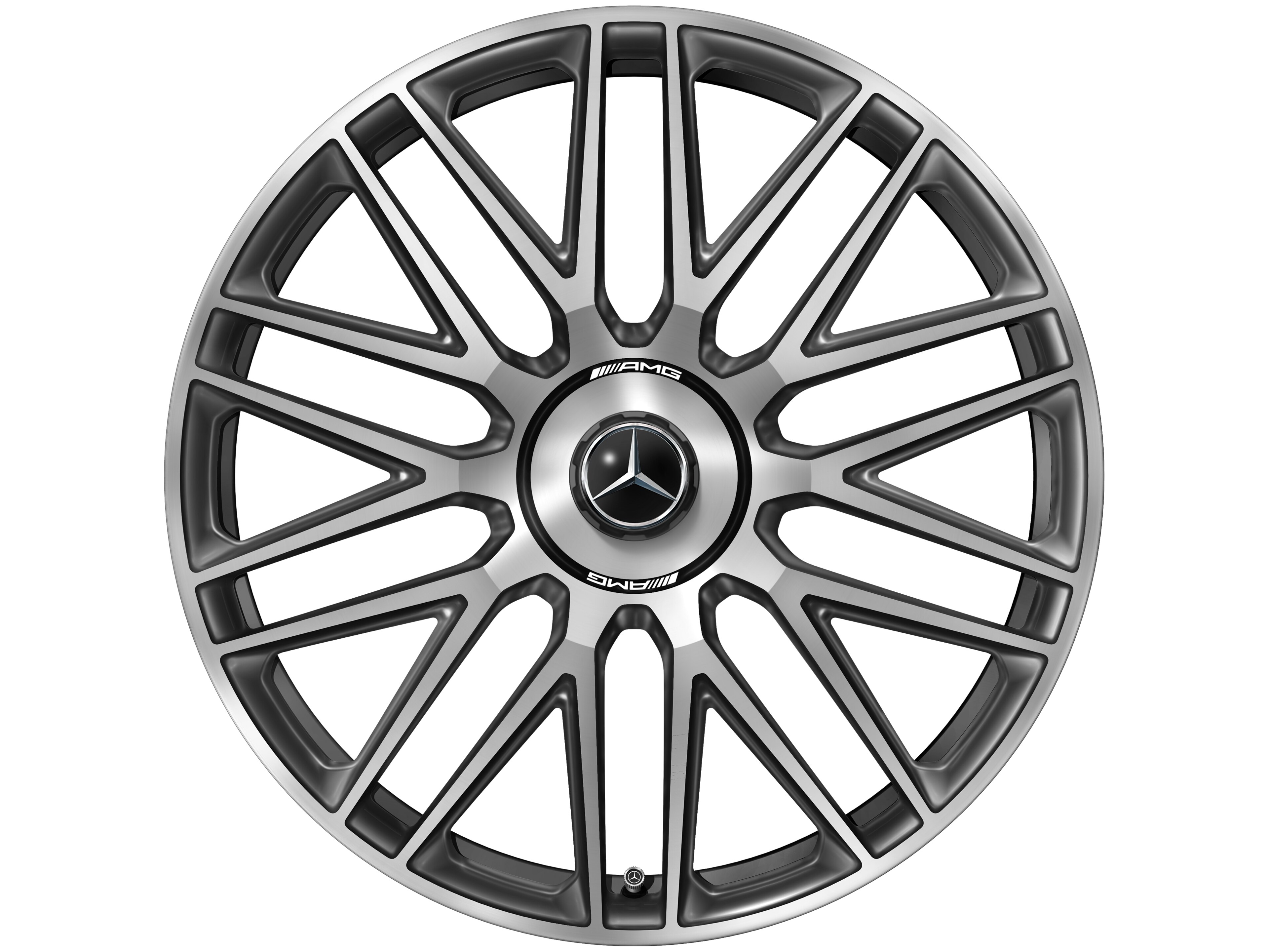 AMG 10-spoke design forged wheel, 53.3 cm (21-inch) - 9,5 J x 21 ET 33, black / dark platinum gloss