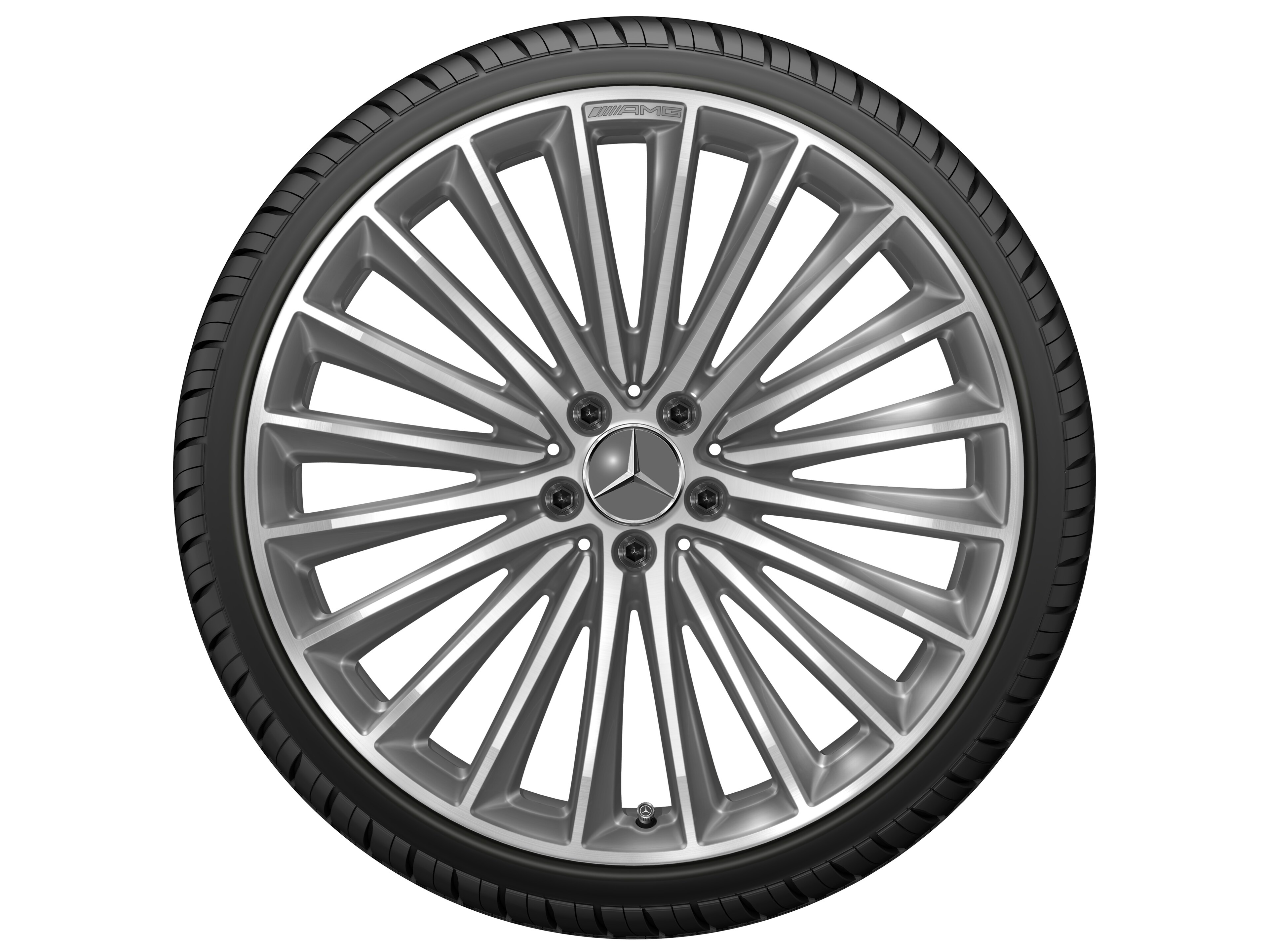 AMG light-alloy wheel, in multi-spoke design, 53.3 cm (21-inch) - 9 J x 21 ET 50, himalaya grey, high-sheen