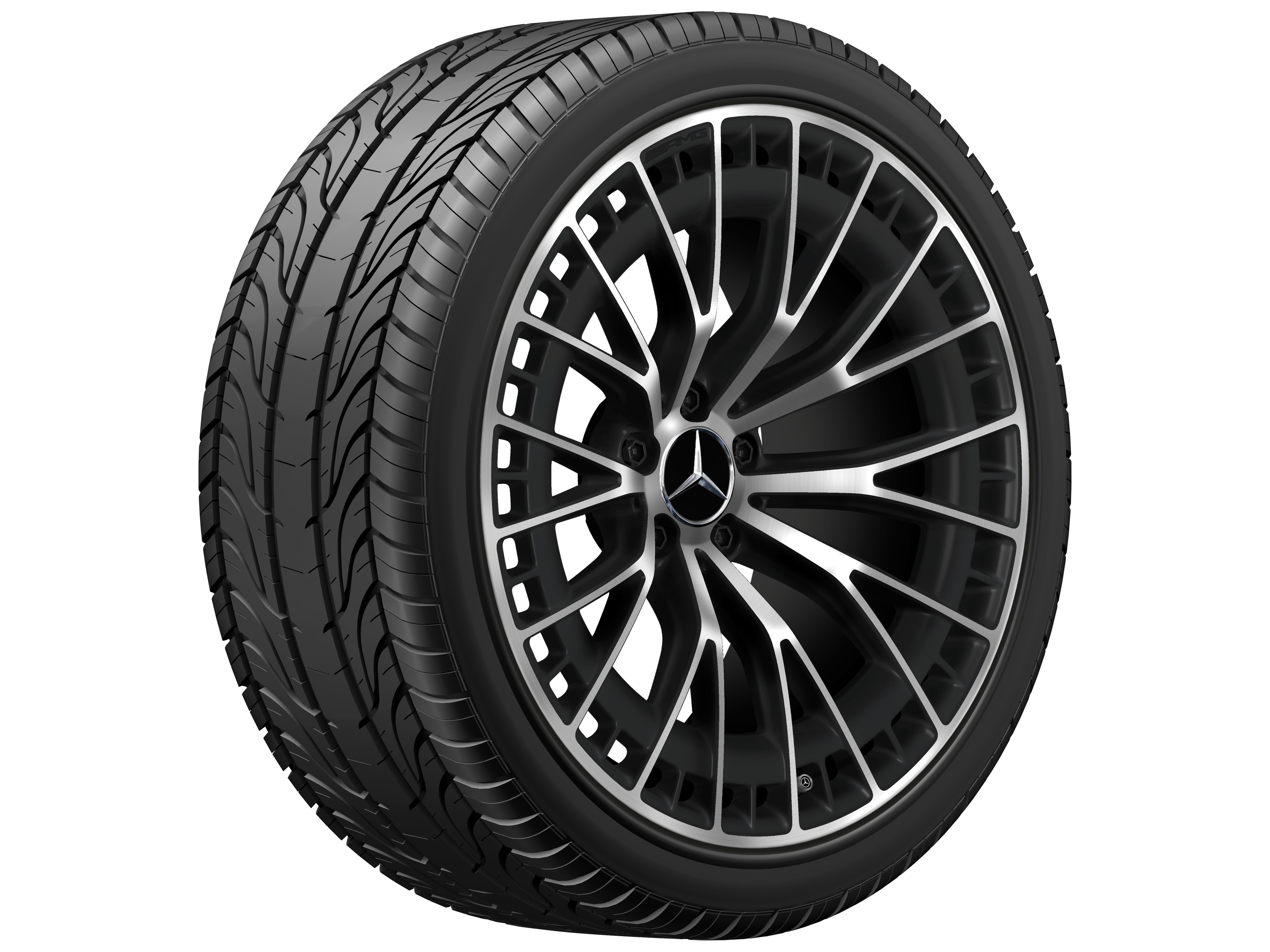 AMG light-alloy wheel, in Y-spoke design, 50.8 cm (20-inch) - 9,5 J x 20 ET 19, matt black, high-sheen