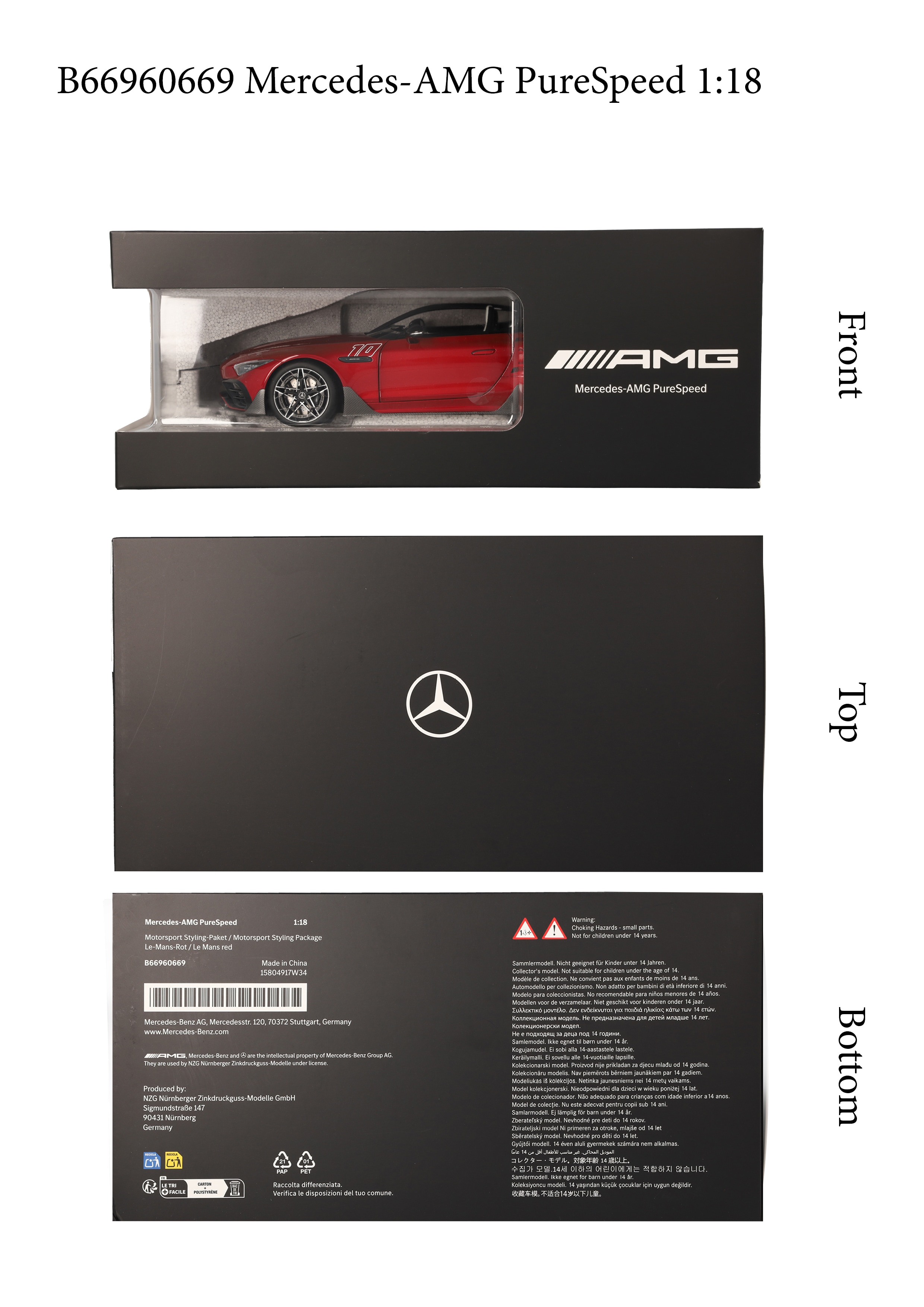 Mercedes-AMG PureSpeed, R232 - Le Mans red, NZG, 1:18