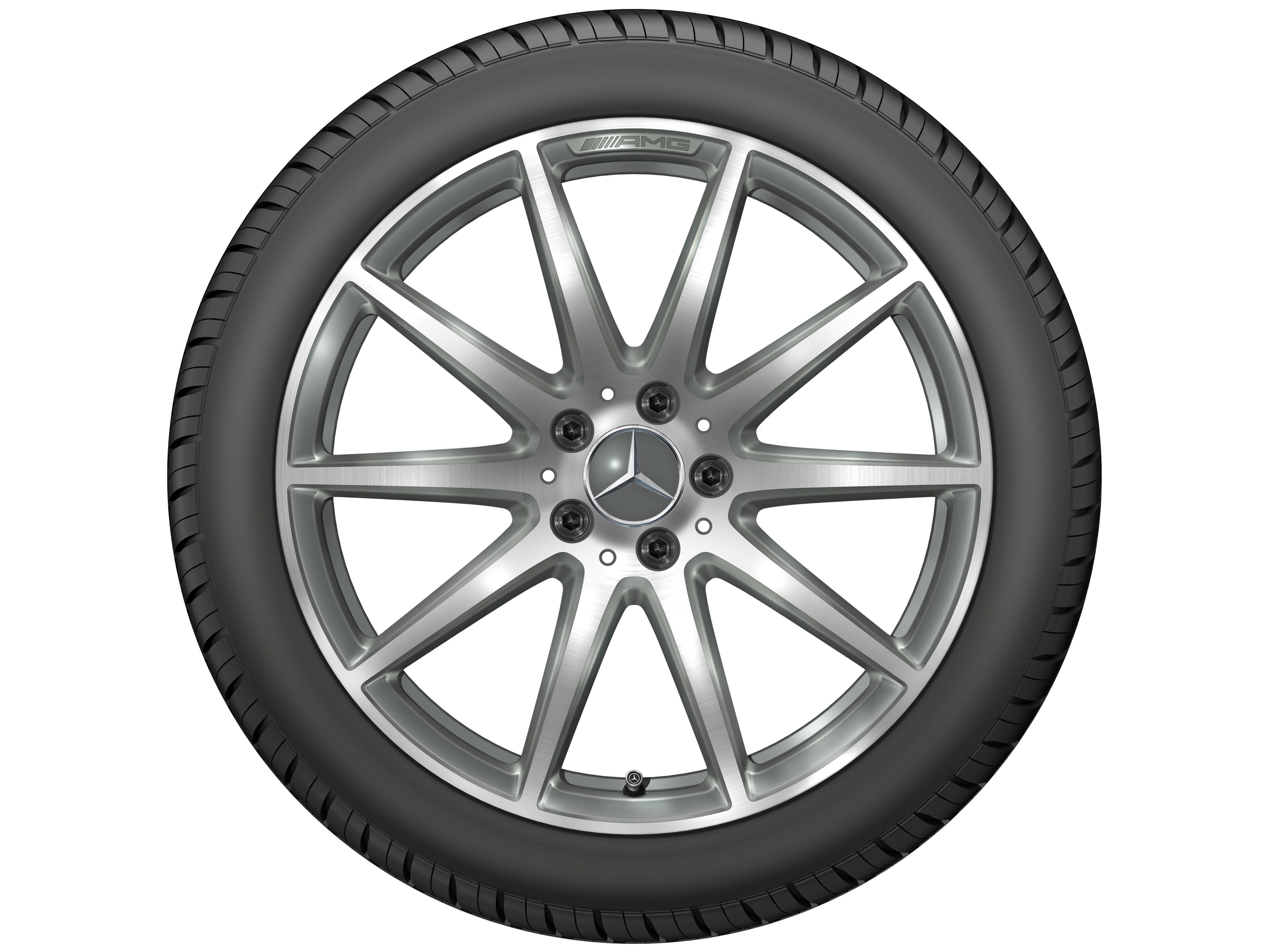 AMG 10-spoke wheel, 48.3 cm (19-inch) - 8,5 J x 19 ET 18, titanium grey, high-sheen