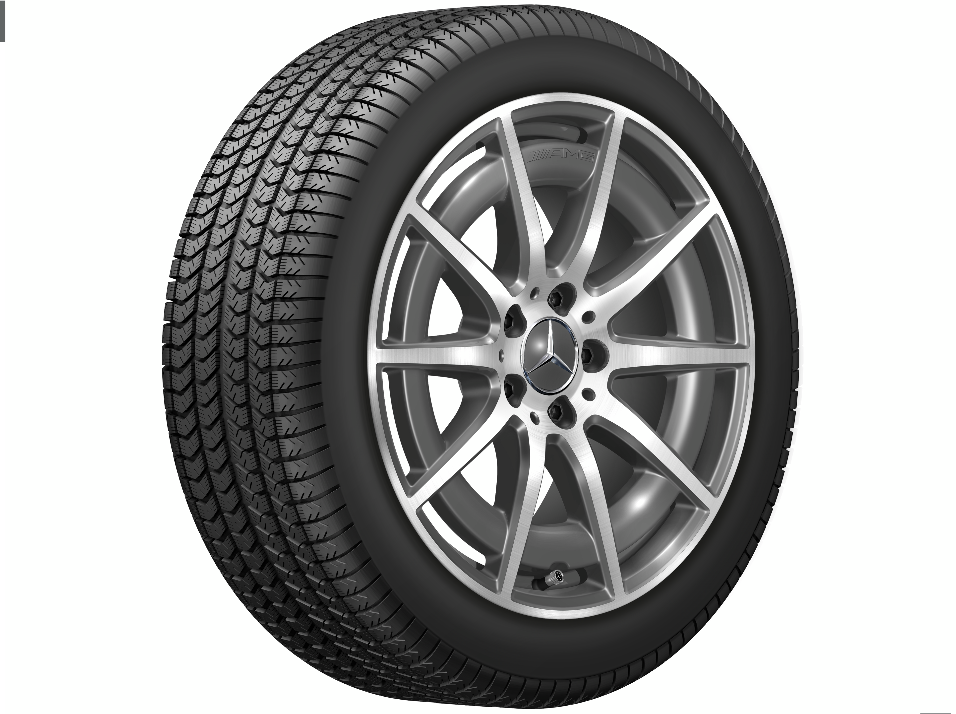 AMG 10-spoke wheel, 45.7 cm (18-inch) - 8 J x 18 ET 43,1, tantalite grey, high-sheen