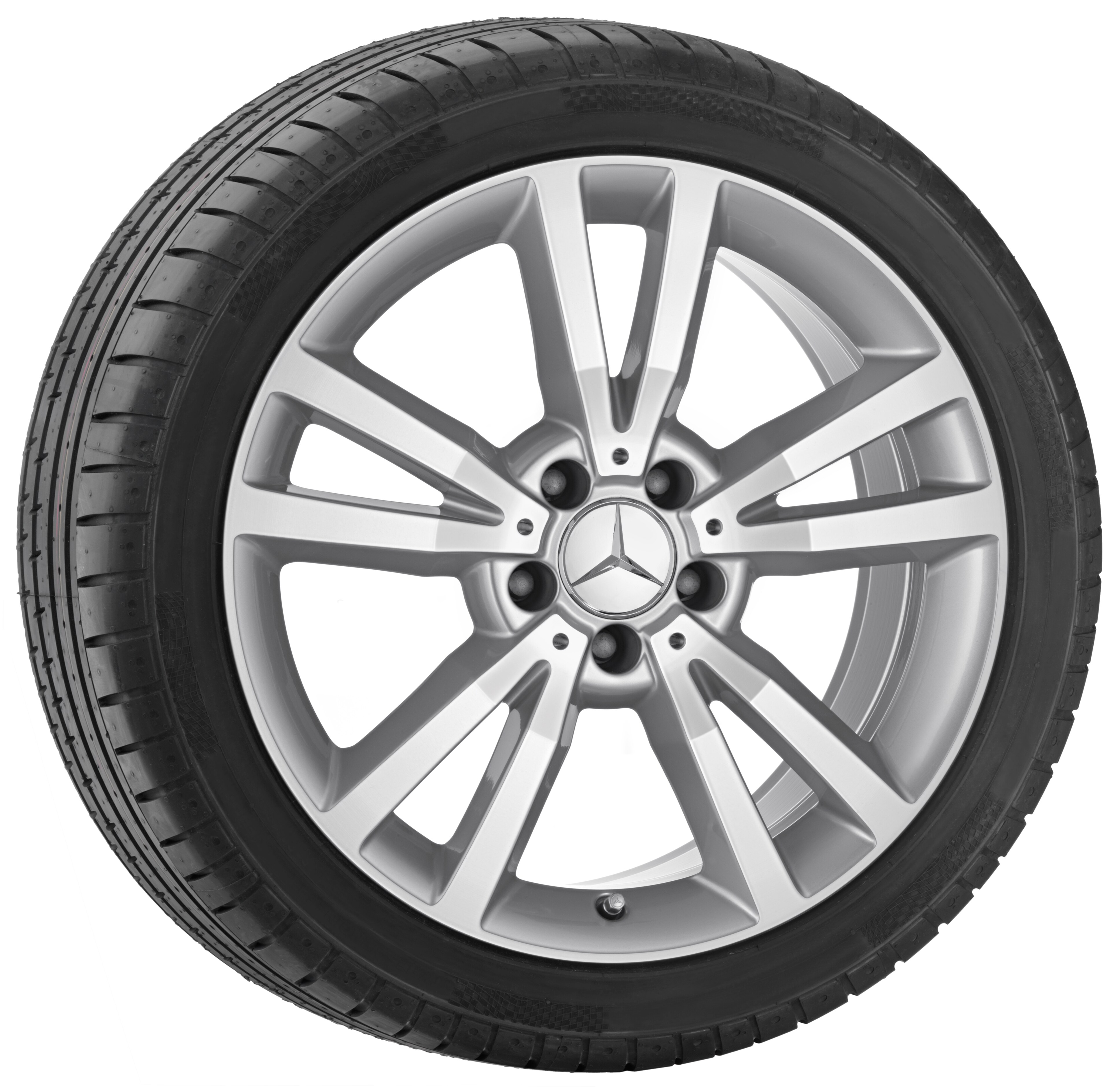 5-twin-spoke wheel, Shikrio, 45.7 cm (18-inch), High-sheen finish - 8,5 J x 18 ET 49, titanium silver, high-sheen