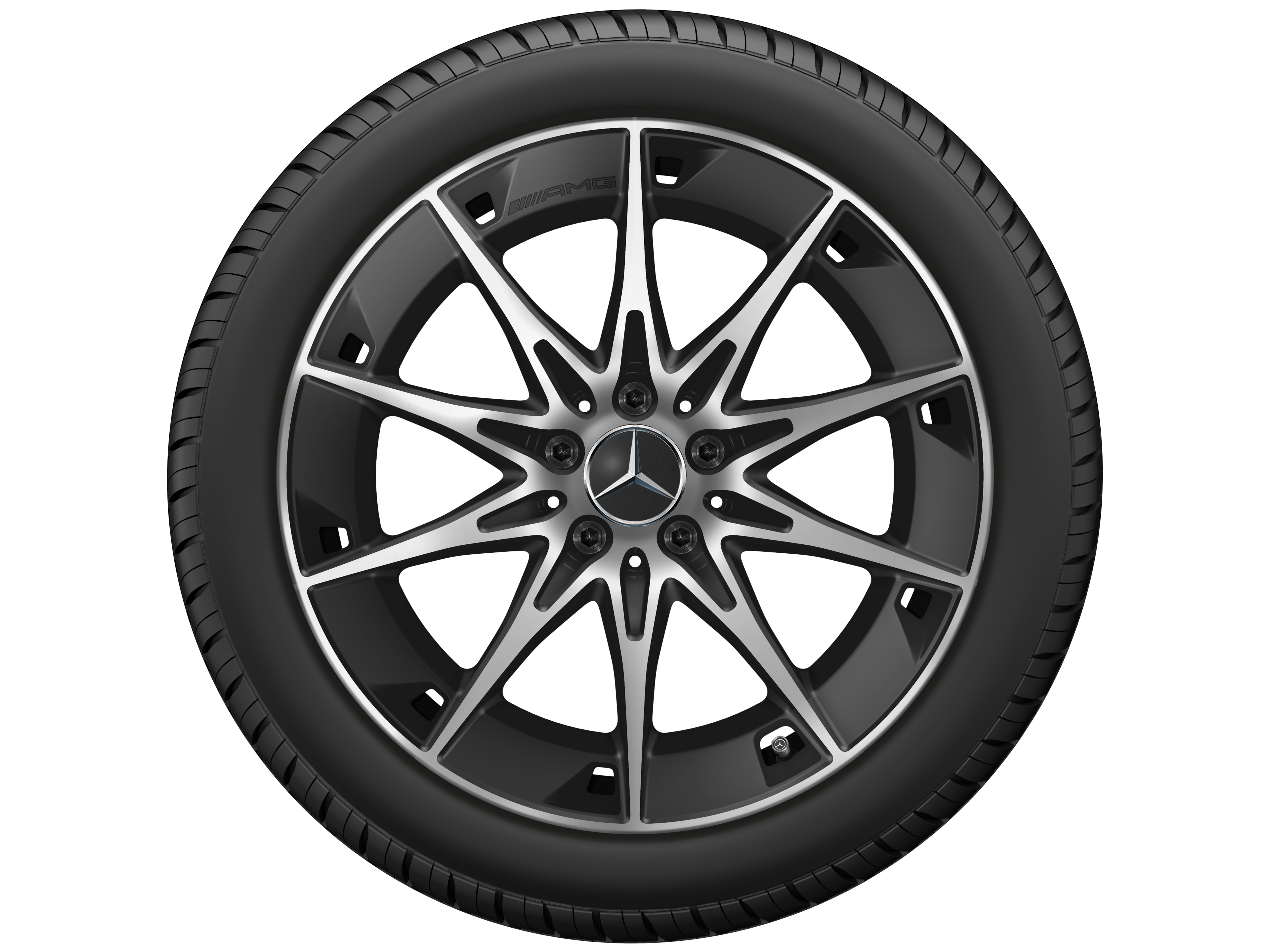 AMG 10-spoke wheel, 48.3 cm (19-inch) - 9,5 J x 19 ET 19, matt black, high-sheen