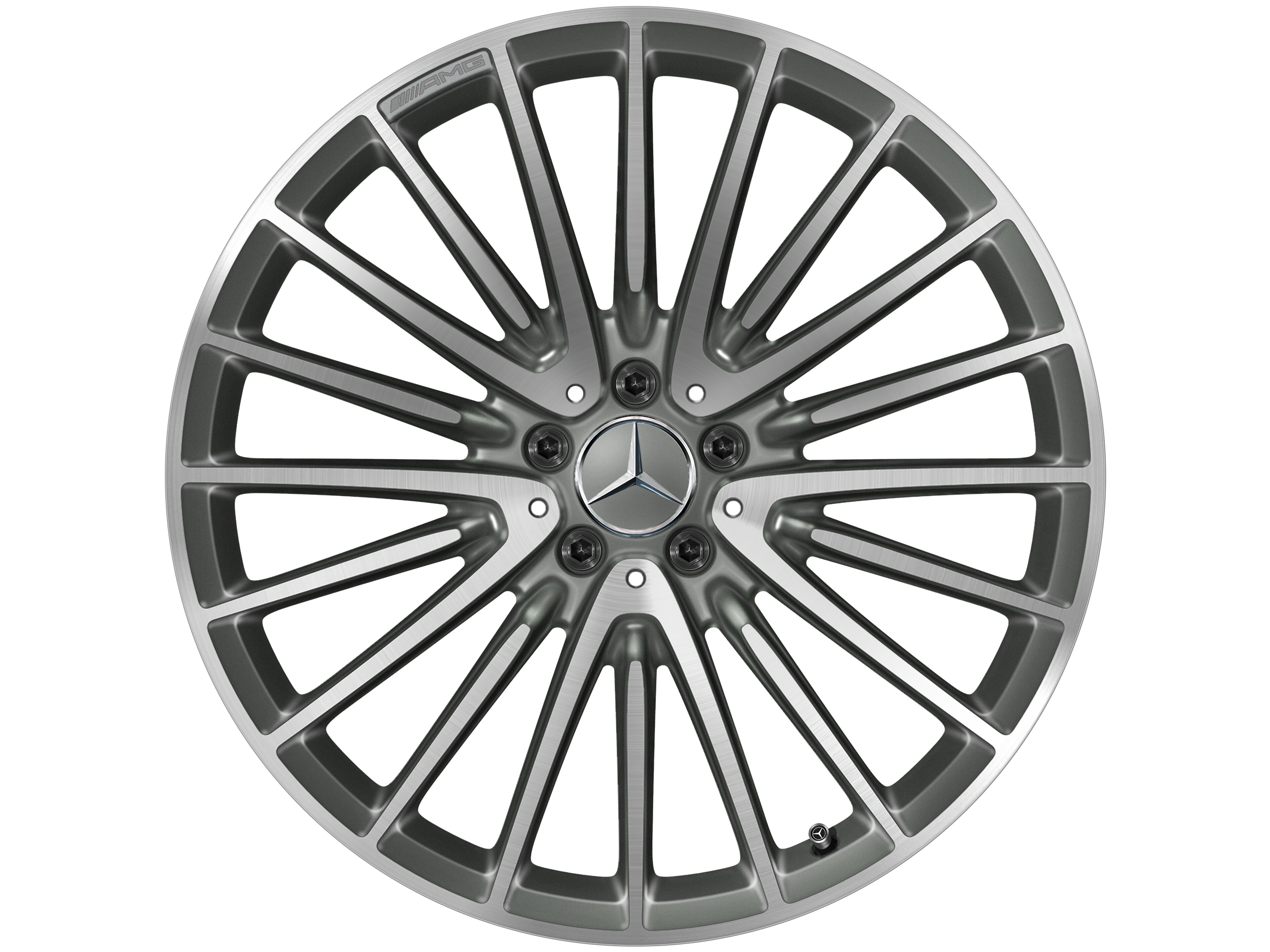 AMG multi-spoke wheel, 53.3 cm (21-inch) - 9 J x 21 ET 34, titanium grey, high-sheen