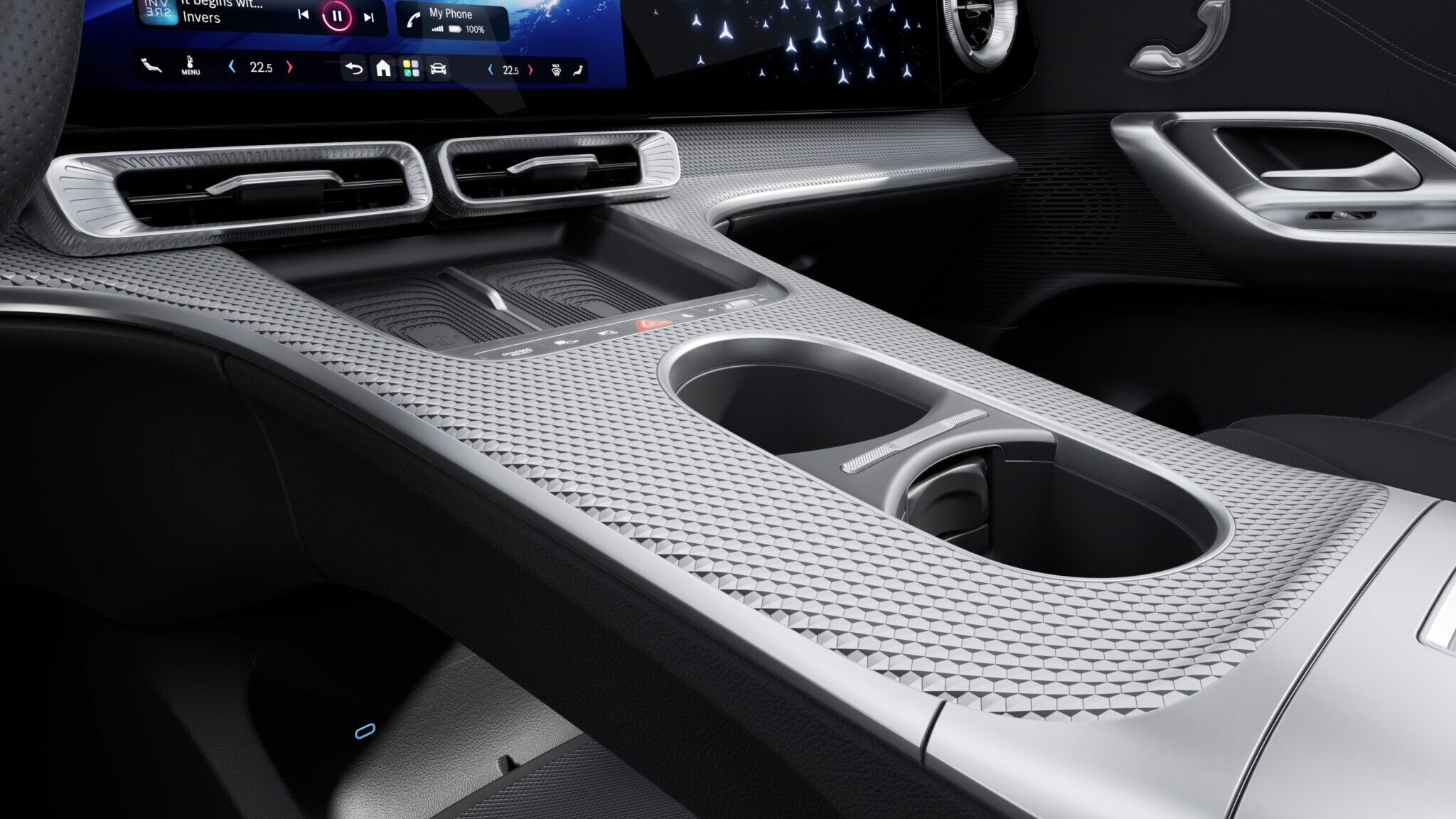 Cup holder, Centre console - black, Plastic