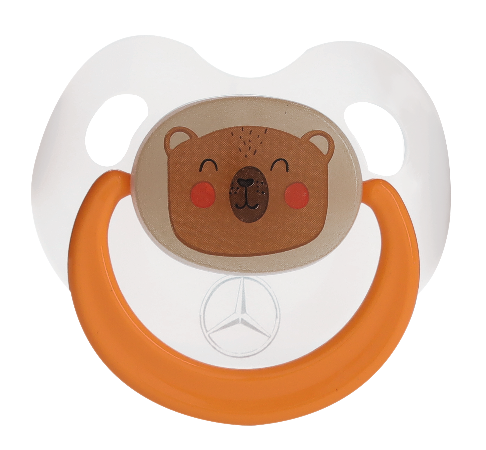 Schnuller, Wald - weiß transluzent / orange, Kunststoff / Silikon, BABY-NOVA