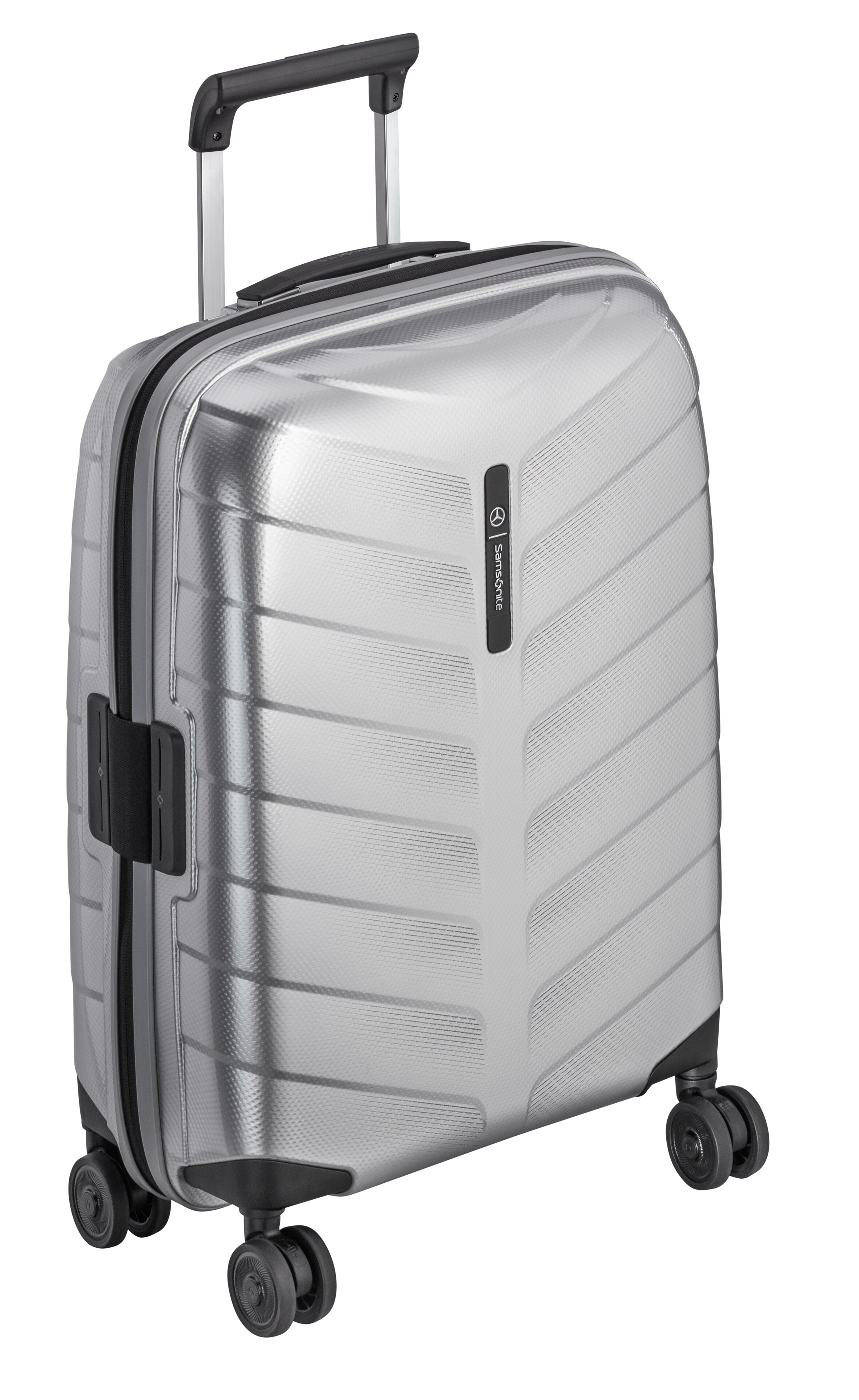 Suitcase, Spinner 55 - silver-coloured, Polypropylene / Polyester, Samsonite, 38 l