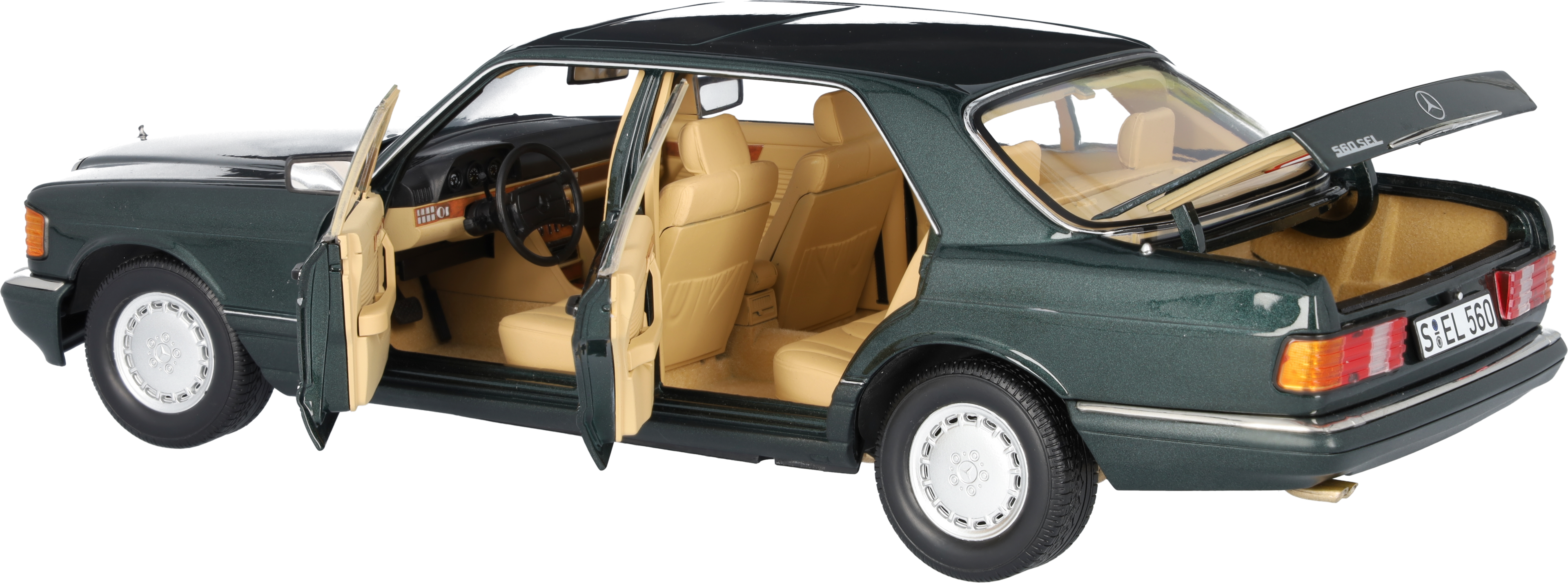560 SEL V 126 (1985-1991) - malachitgrün, Norev, 1:18