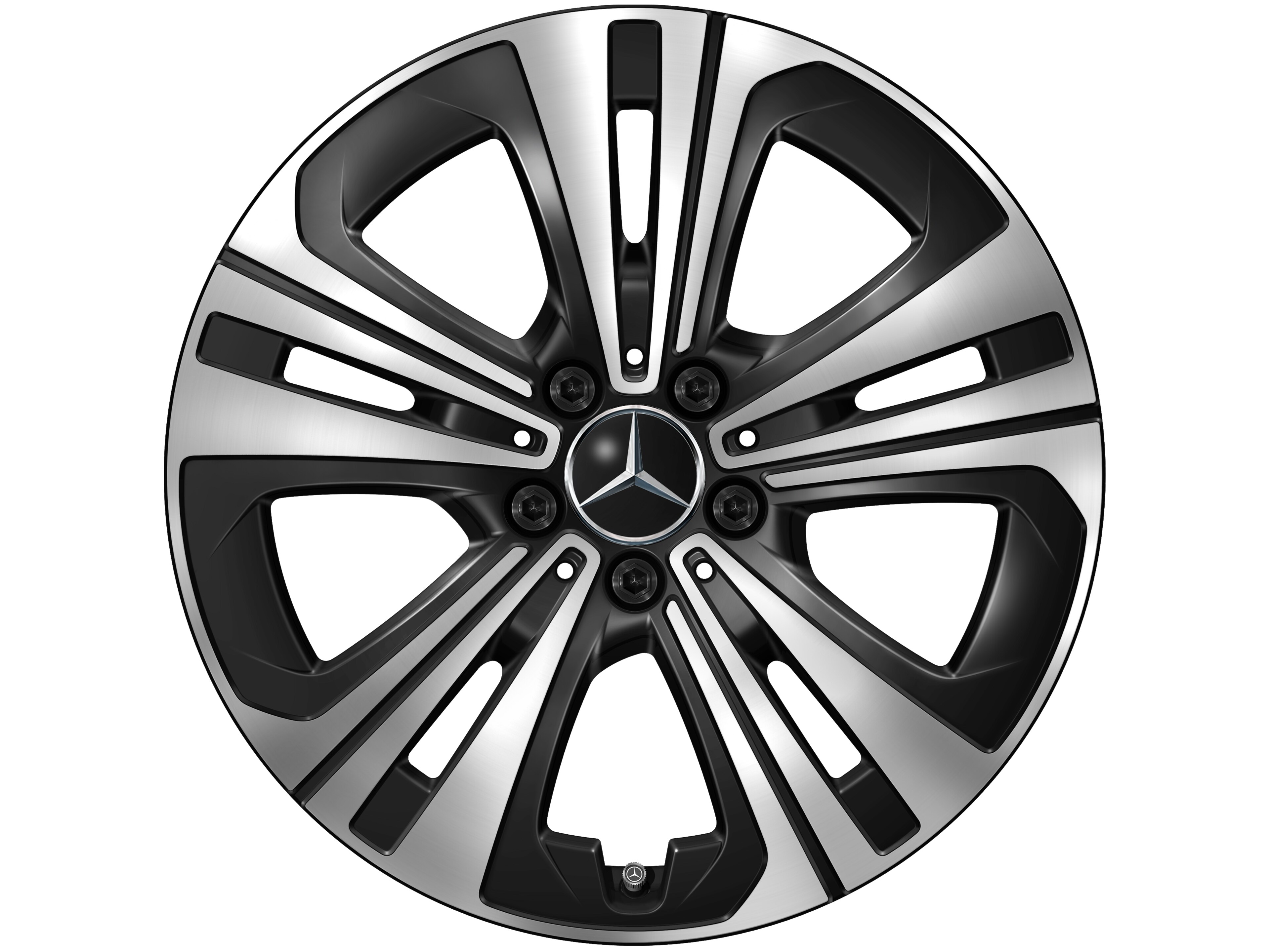 5-twin-spoke wheel, Aero, 45.7 cm (18-inch) - 7,5 J x 18 ET 48,4, black, high-sheen